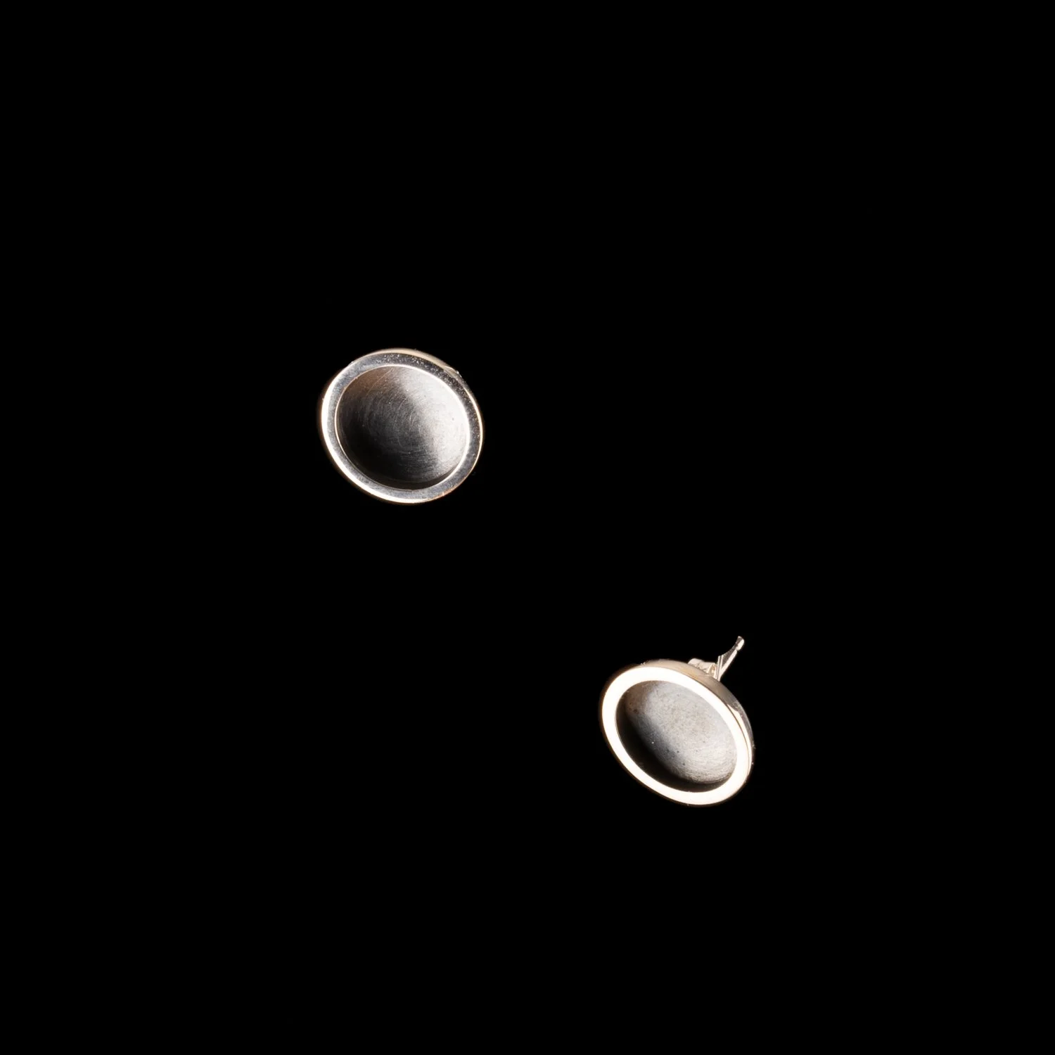 Thick Edge Round Mini Post Earrings by Theresa Carson