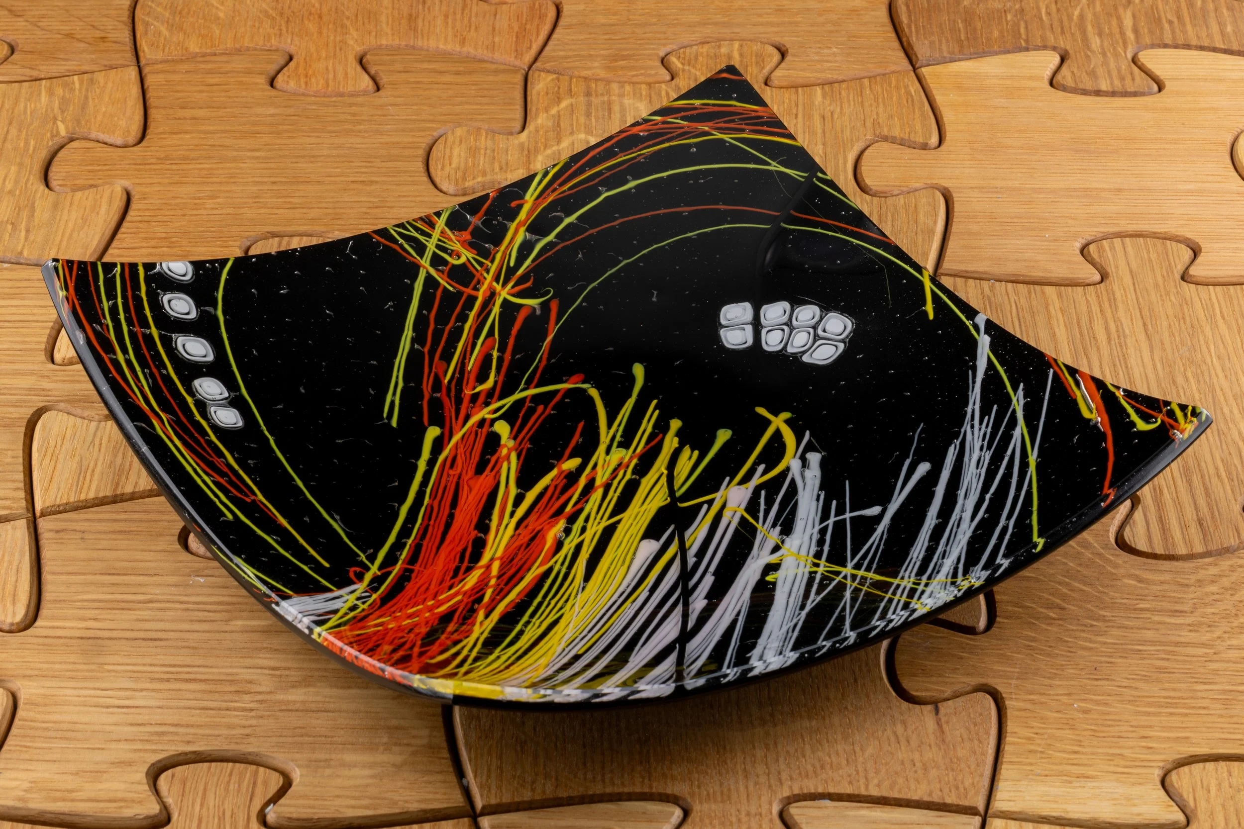 Black Abstract Opaque Square Dish by Alfier Glass Studio -1.jpg