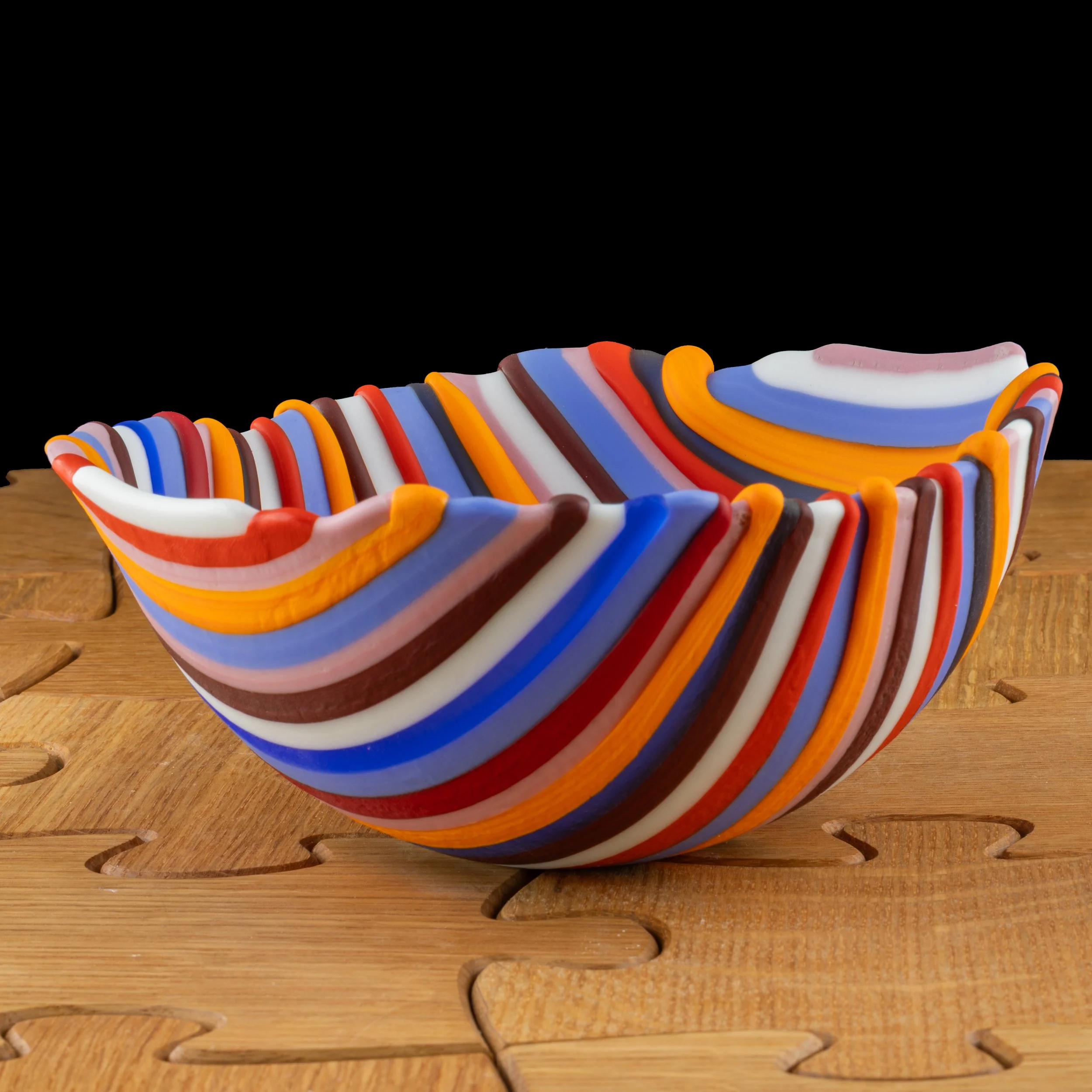RIGHETTE BOWL small multicolor striped bowl by Alfier Glass Studio-1.jpg