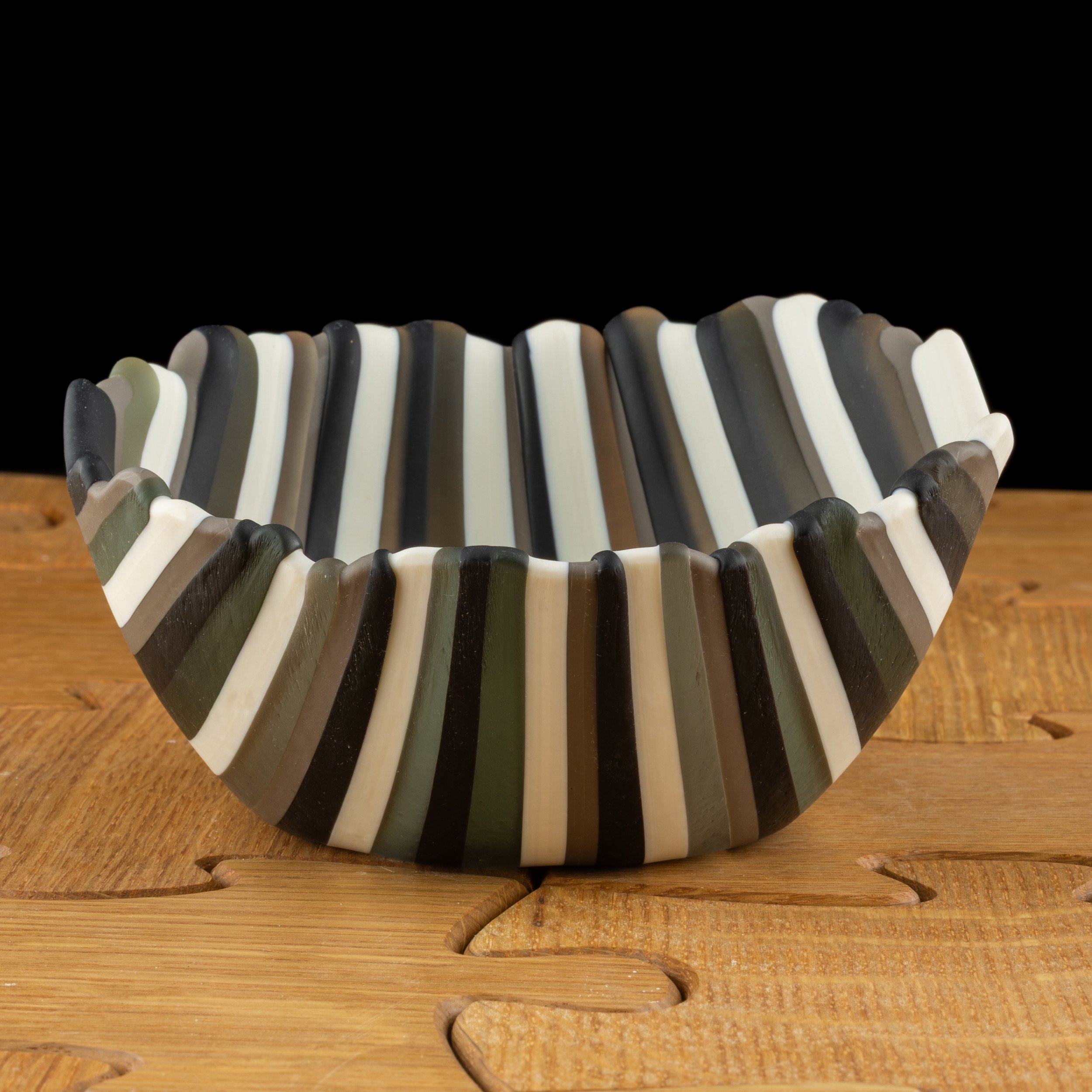 RIGHETTE BOWL x-small multicolor striped bowl by Alfier Glass Studio-3.jpg