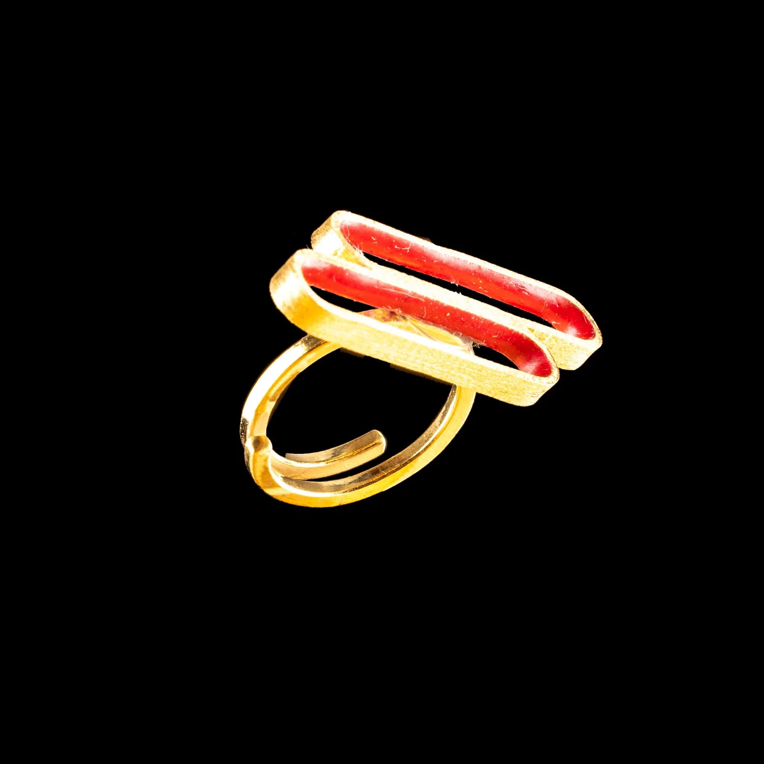 Red Stepped Link Adjustable Ring by Marta Ribeiro-2.jpg