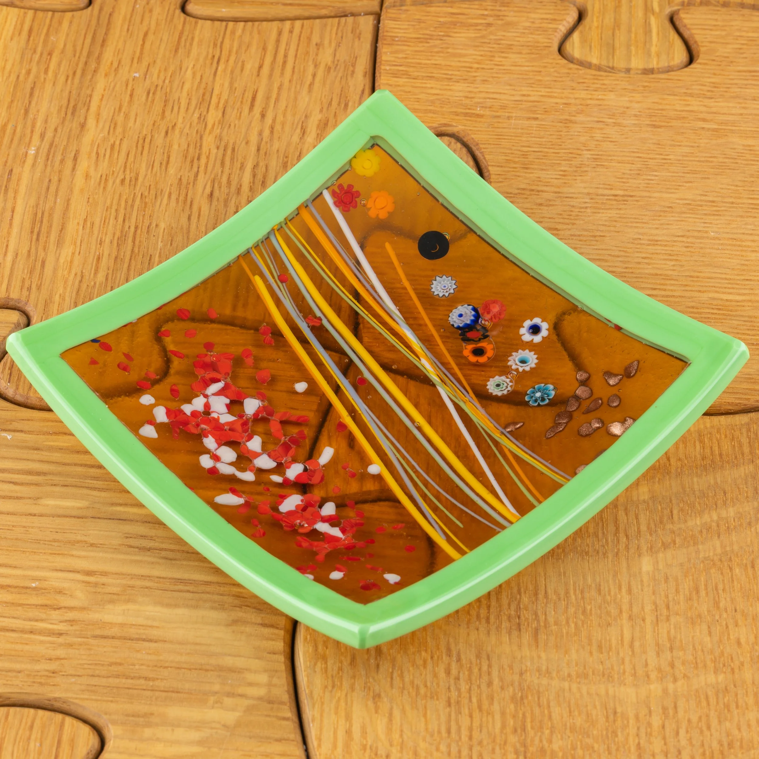 Small Mint Green Abstract Square Dish by Alfier Glass Studio-1.jpg