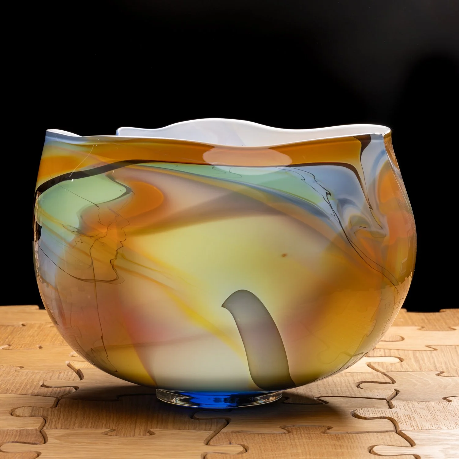 Blue Brown Kimono Glass Bowl by McDermott Studio-3.jpg