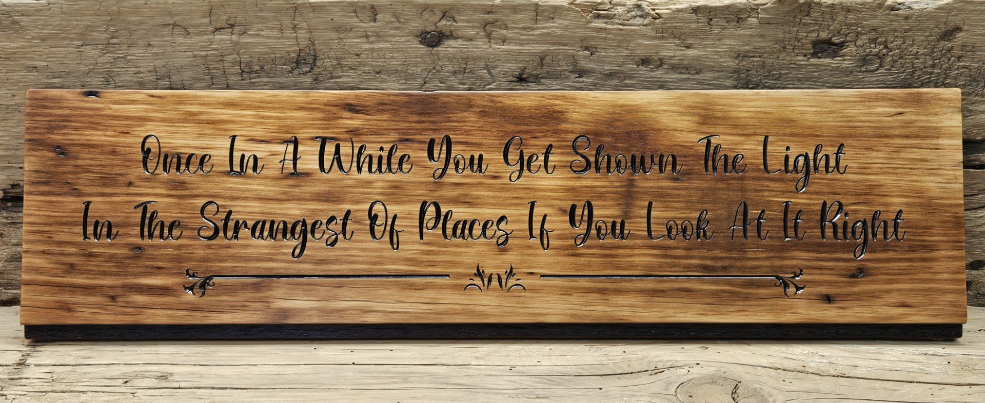 Custom CNC engraved Grateful Dead inspired wall plaque made from reclaimed barnboard