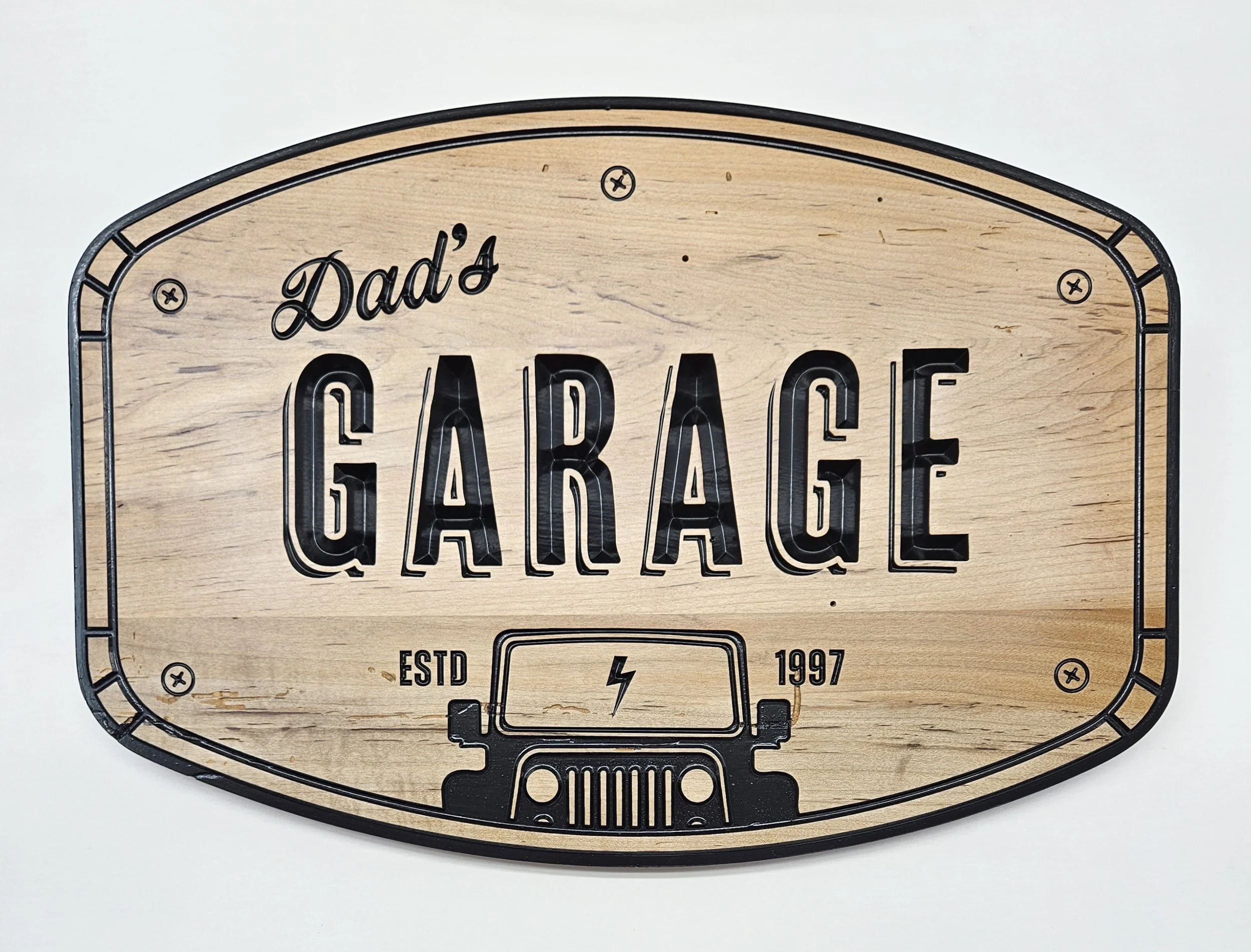 Custom CNC engraved wall plaque made from reclaimed barnboard