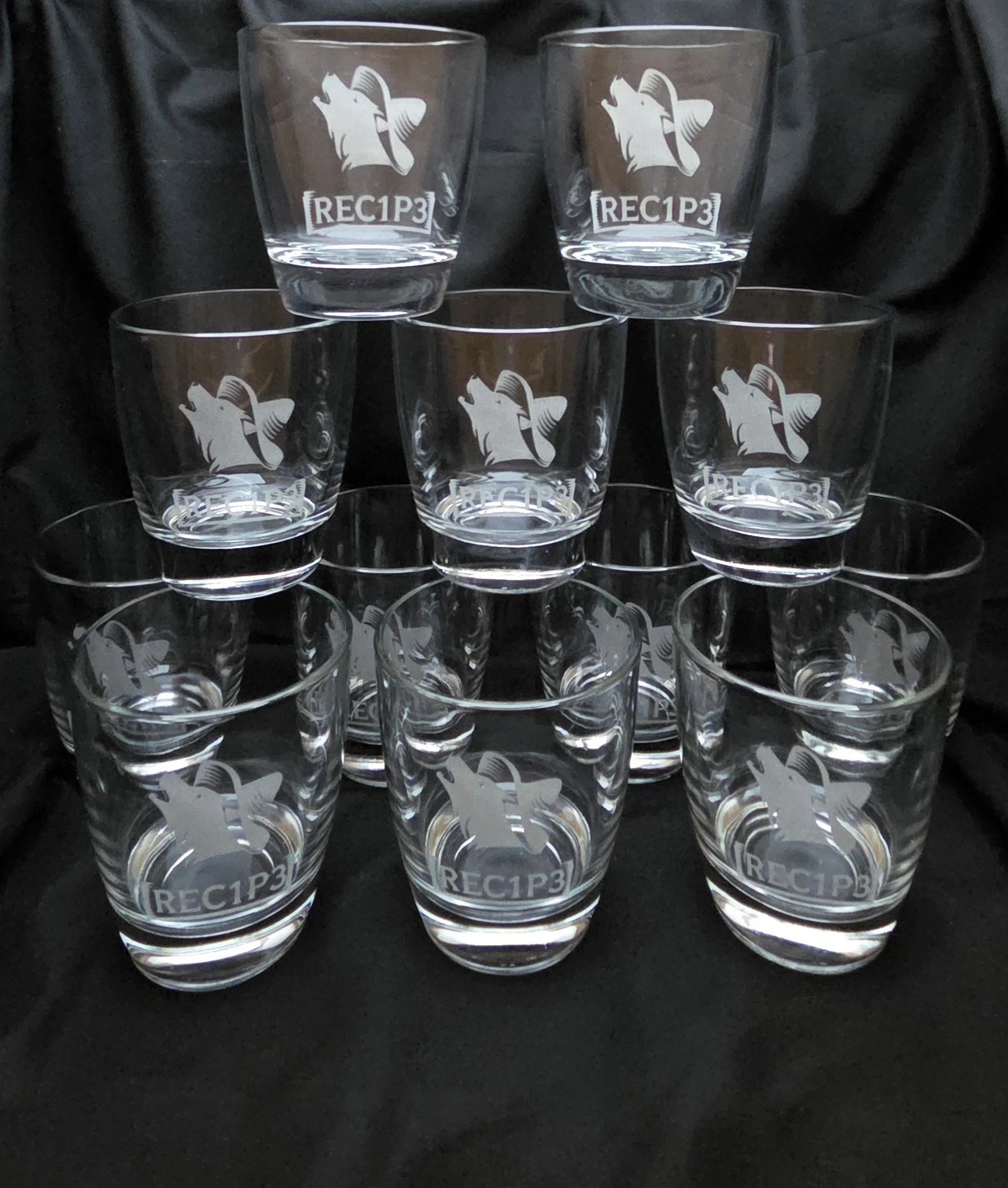 I recently finished up these custom laser engraved 12.5oz Rocks glasses with a client's logo.  I may be able to engrave your logo too!