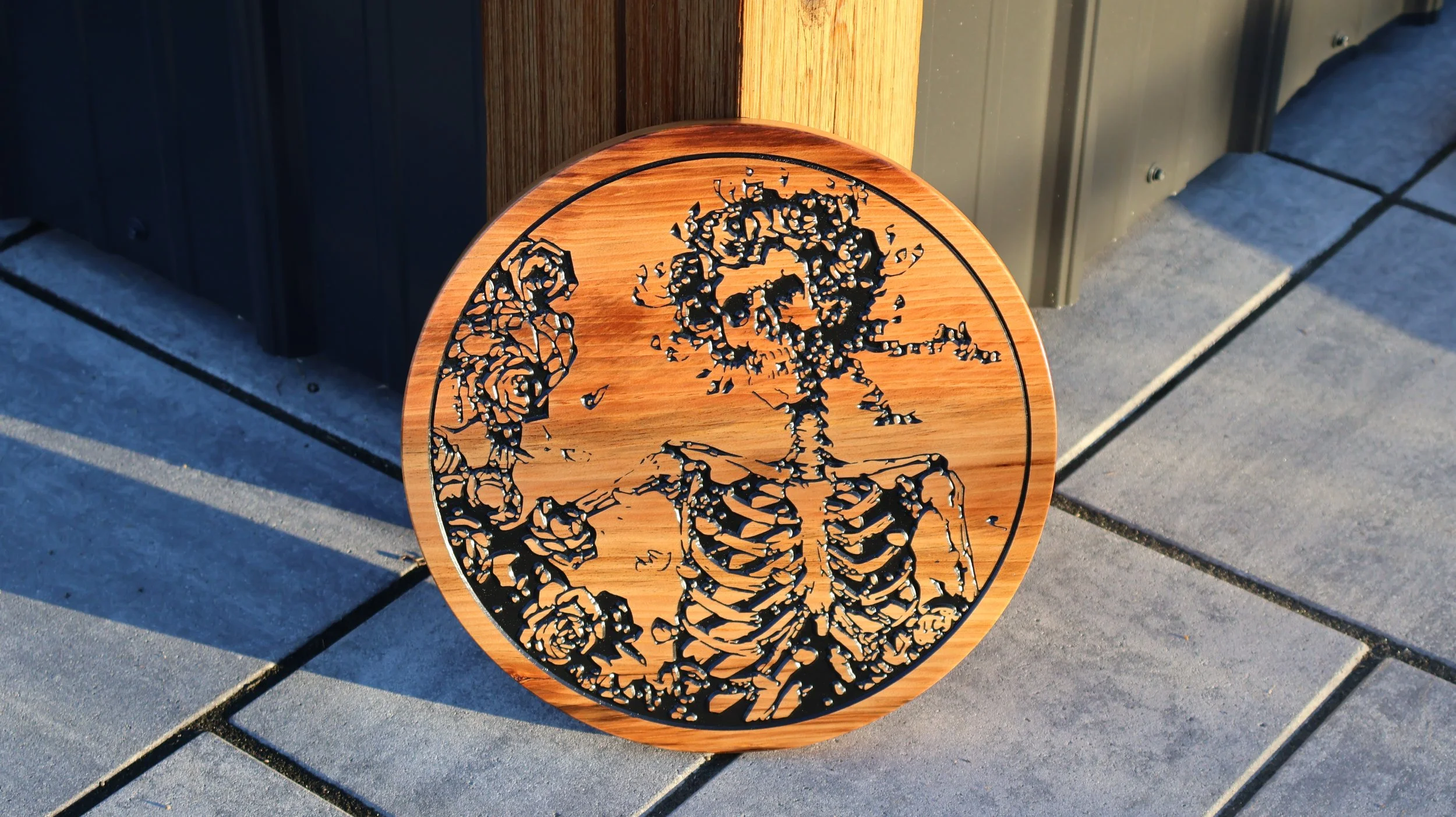 This 'Bertha' wall plaque was a custom order.  It is CNC engraved, painted, and finished to a nice shine!