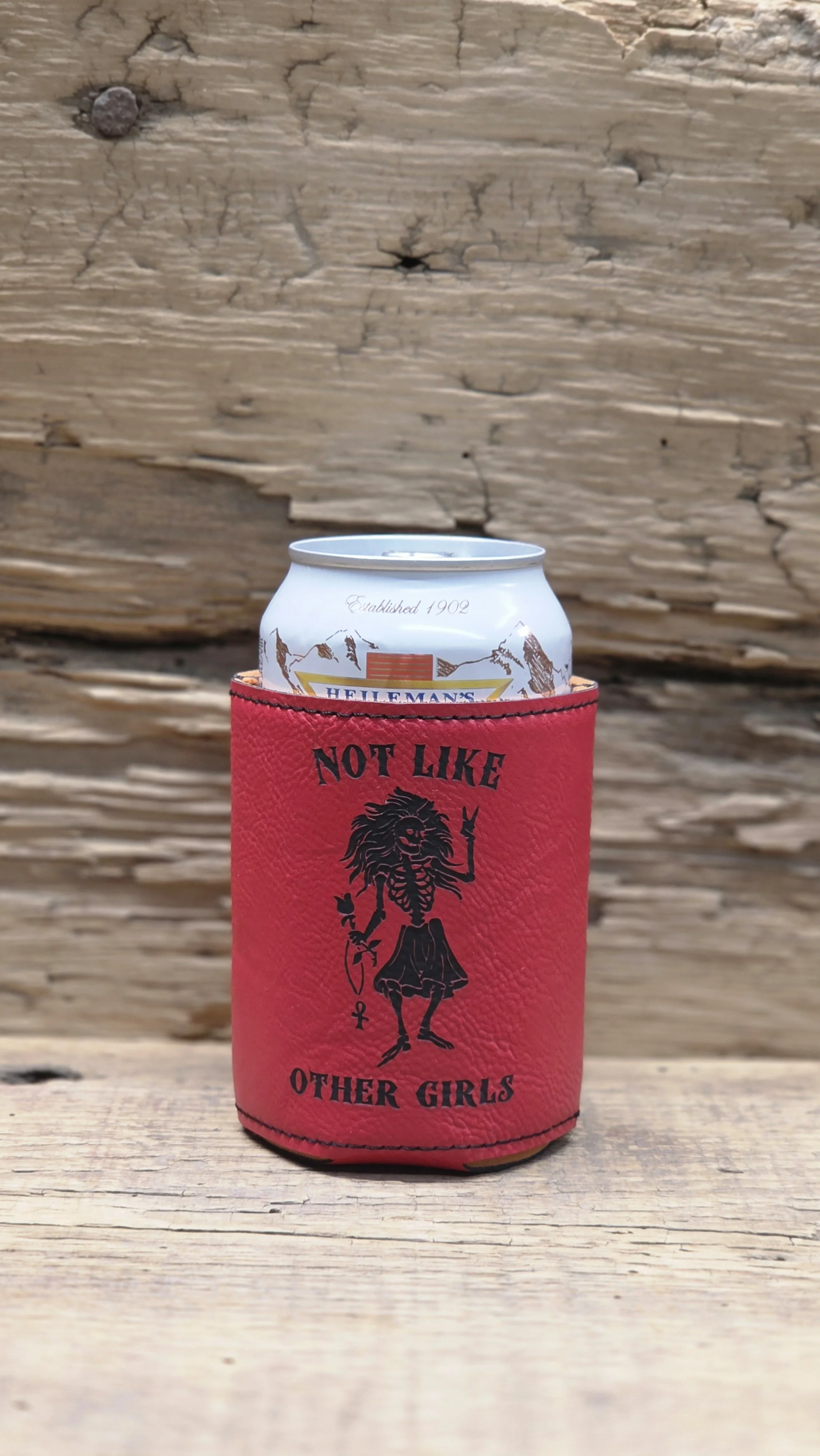 'Not Like Other Girls' Laser Engraved Leatherette Can Cooler