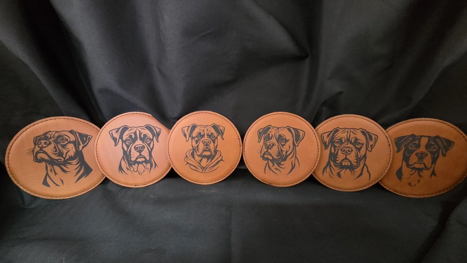 Ran some leatherette coasters with some boxer dog images for a customer.  They turned out pretty good!
