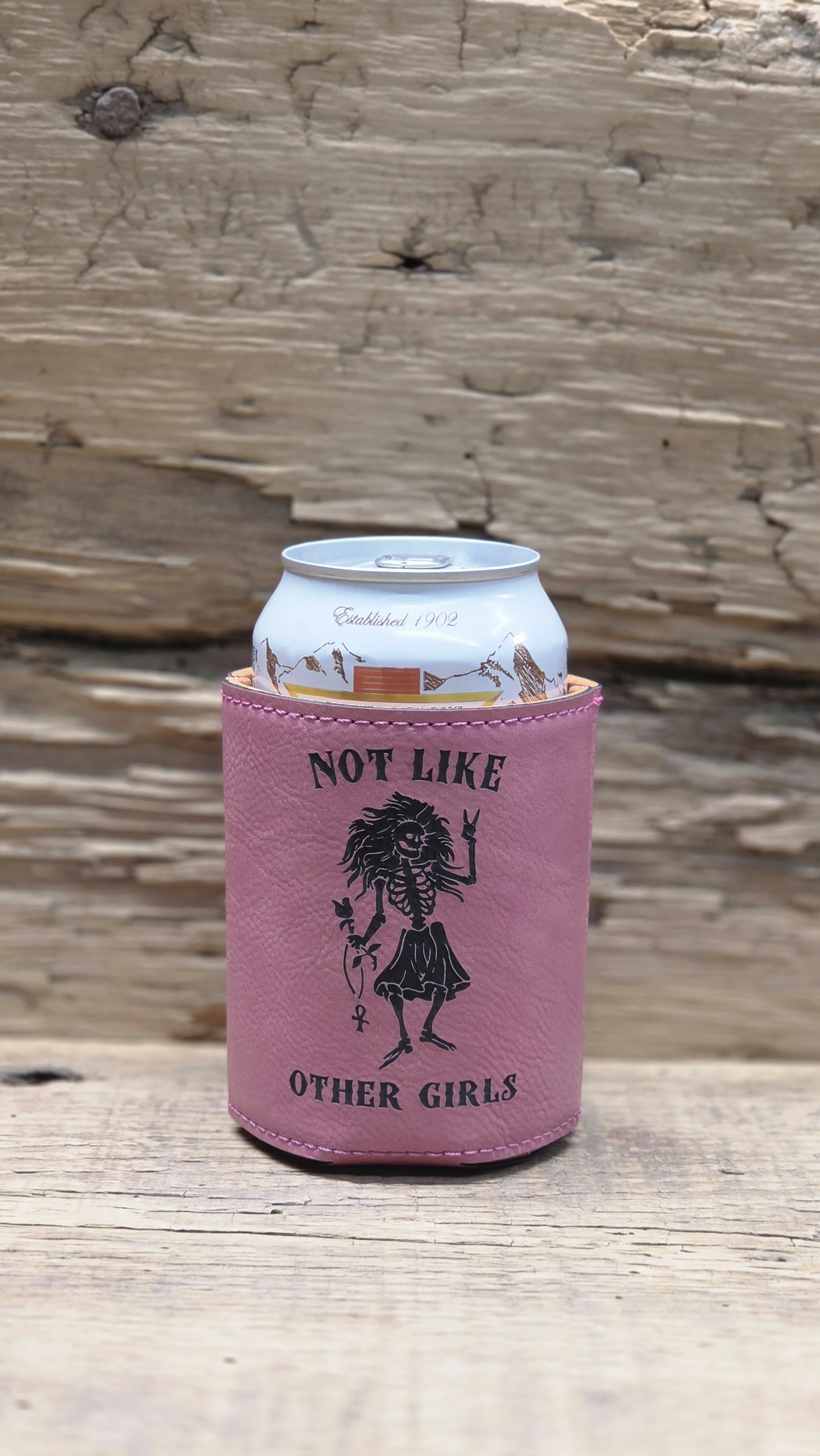 'Not Like Other Girls' Laser Engraved Leatherette Can Cooler