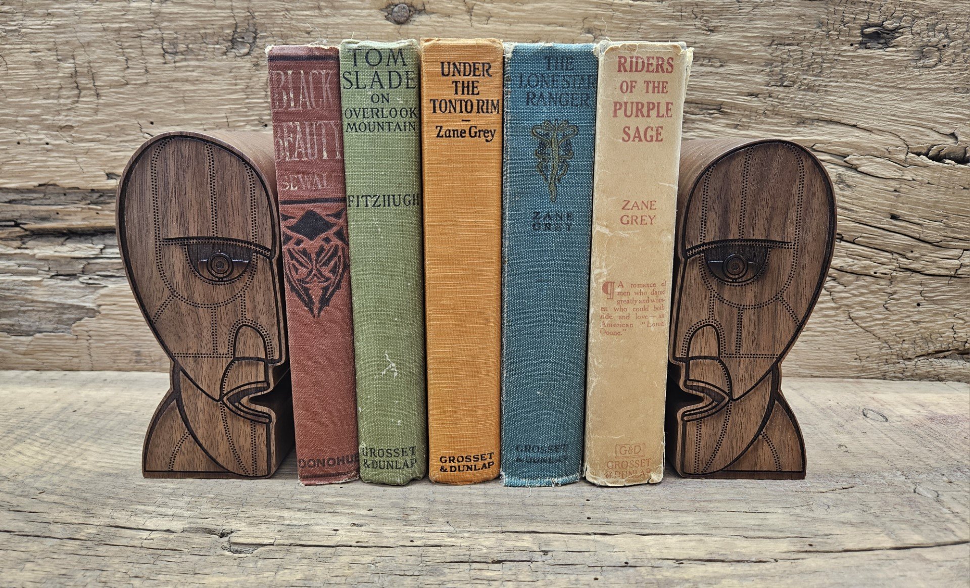 Division Bell book ends made from Walnut wood.