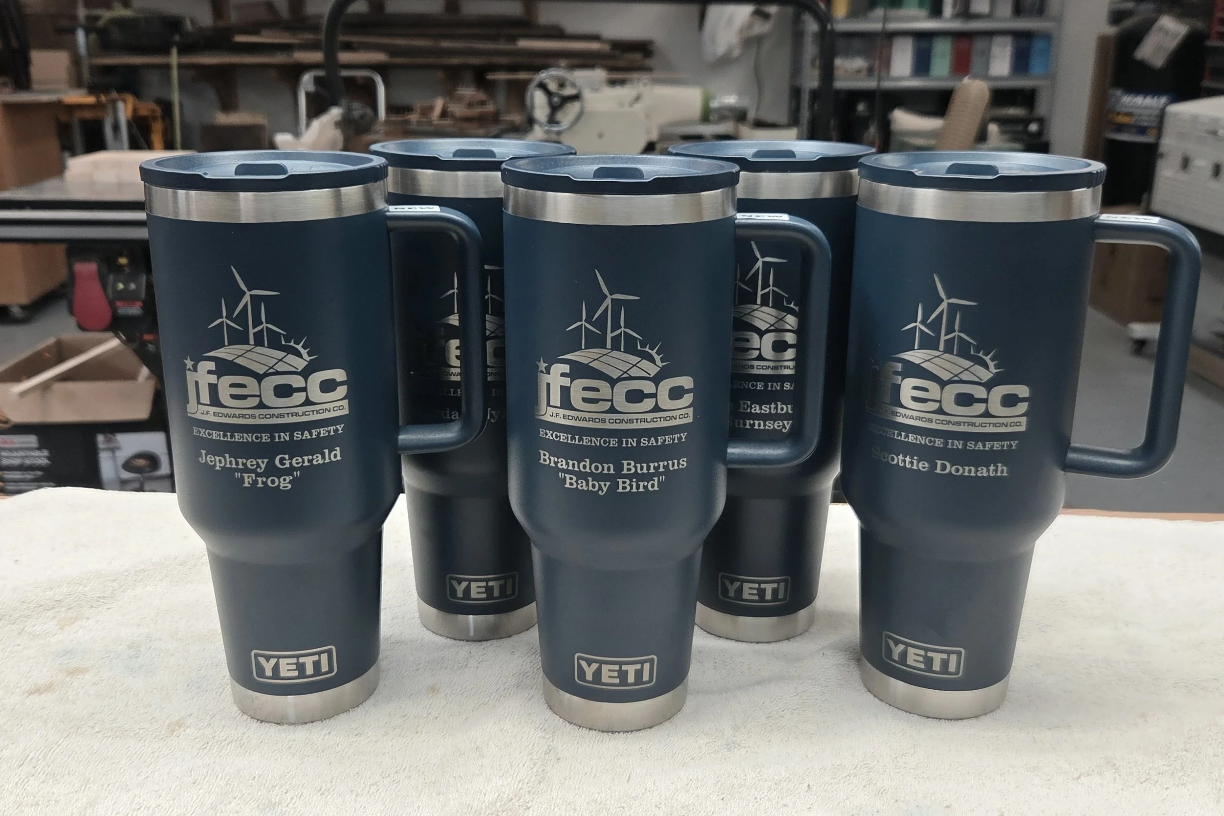 A few more laser engraved Yeti Tumblers finished up for a client of mine.  They had these out as a safety recognition awards to their employees, pretty good company I must say!