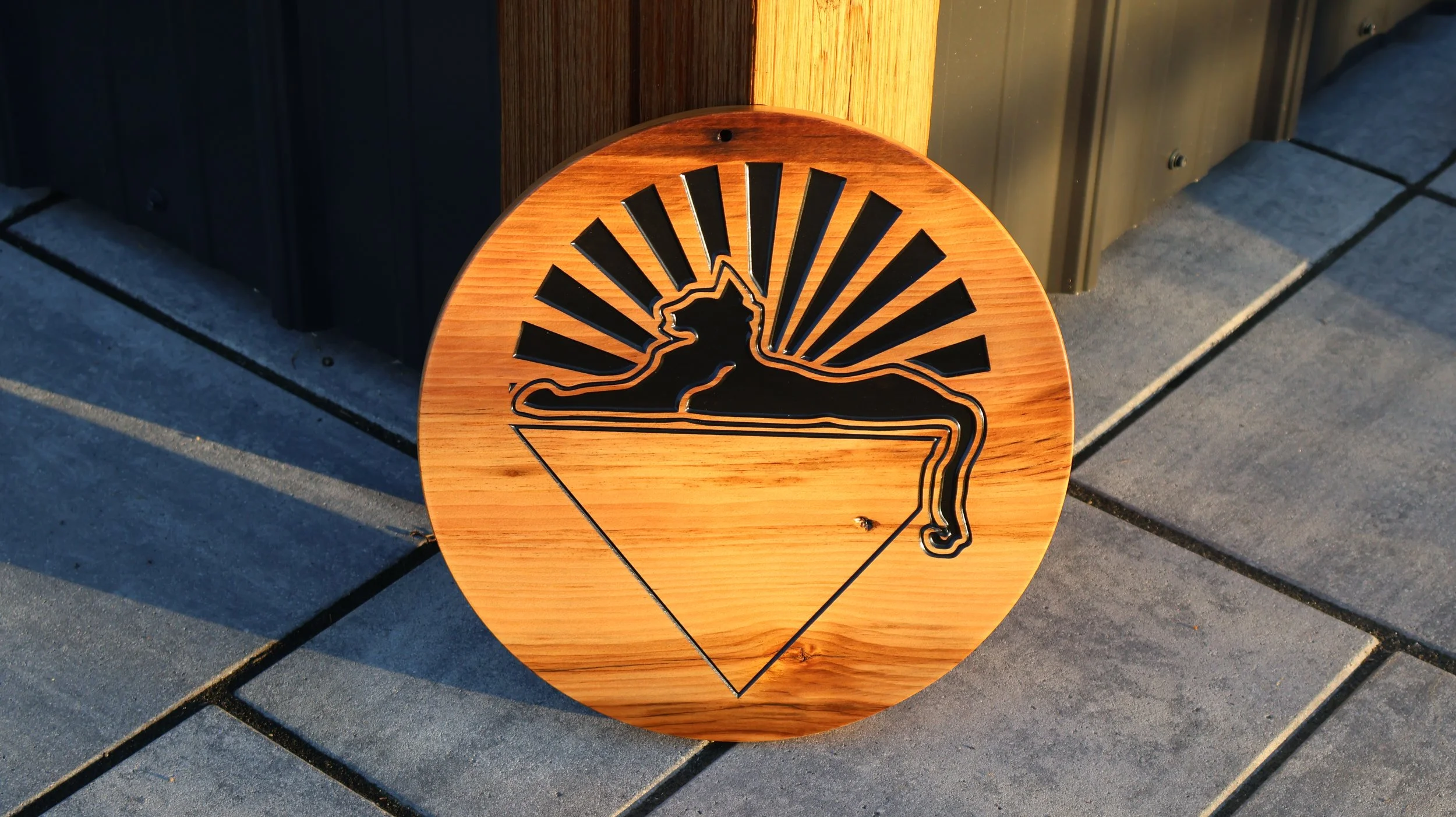 This 'Cats under the Stars' was another custom order.  It is made from reclaimed barnboard and is CNC engraved, painted, and finished with indoor polyurethane.