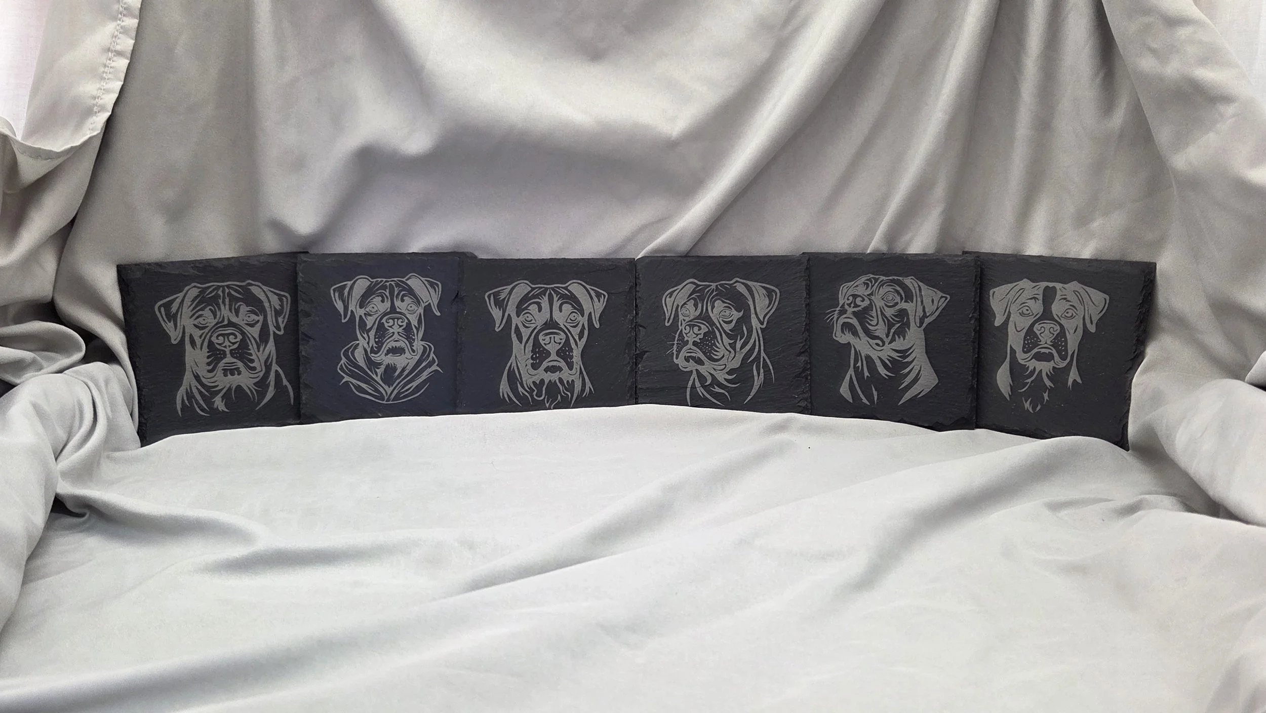 Ran some slate coasters with some boxer dog images for a customer.  They turned out pretty good!