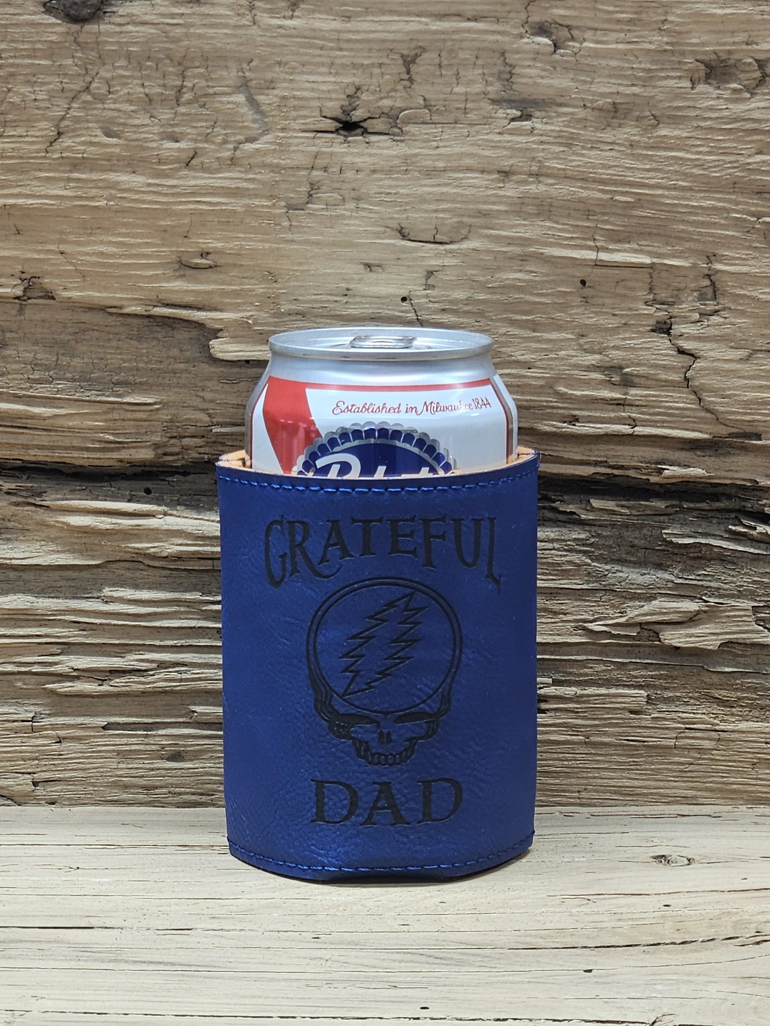 'Grateful Dad' Laser Engraved Leatherette Can Cooler
