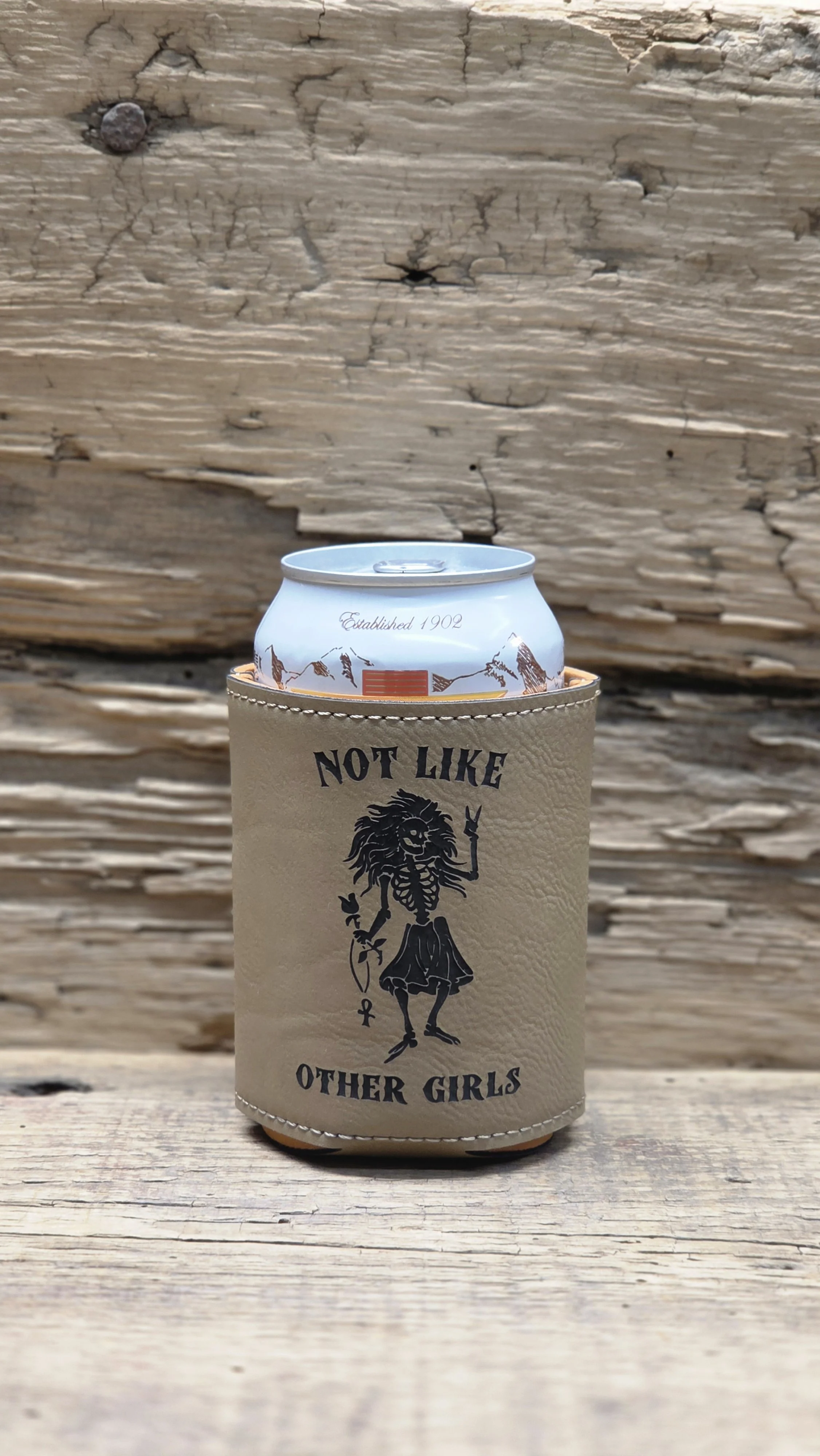 'Not Like Other Girls' Laser Engraved Leatherette Can Cooler