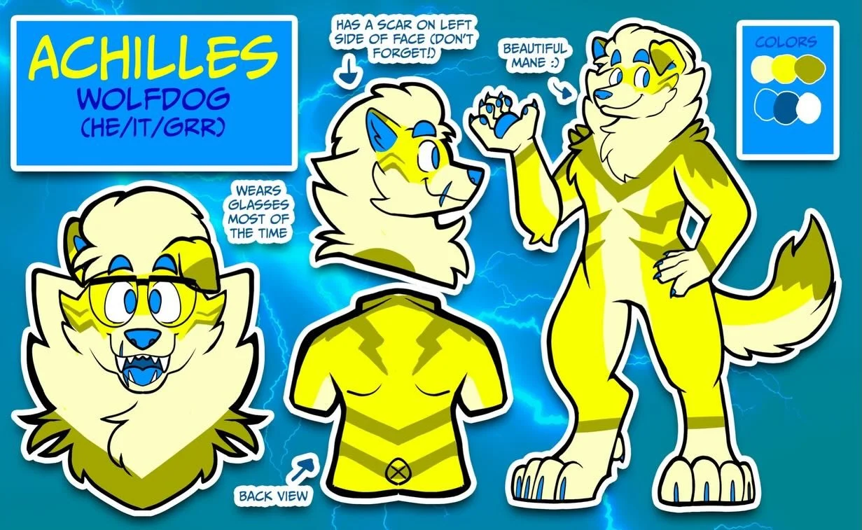 New year new me! 

Updating my social media accounts with a new profile pic and banner. Featuring my mascot, Achilles. 🐺⚡️

#furry #furryoc #furryartwork #furryart #fursona