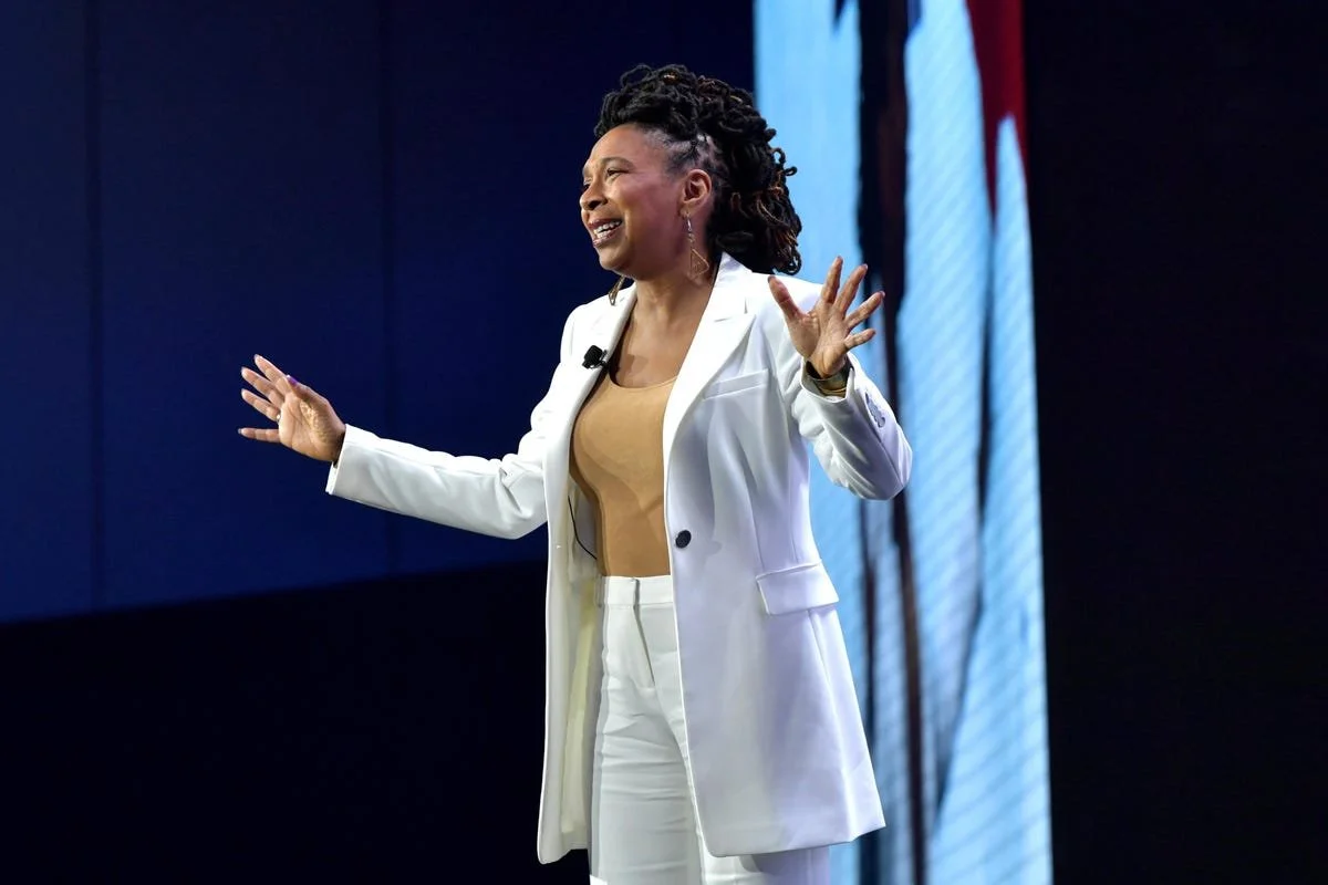 Kimberlé Williams Crenshaw speaking on stage