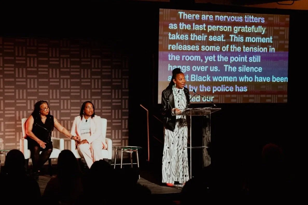 Kimberlé Williams Crenshaw speaking on a panel about Black women killed by police