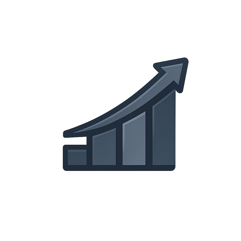 Growth arrow icon showing academic progress and development for international graduate students and early career academics at The Global Academic Studio