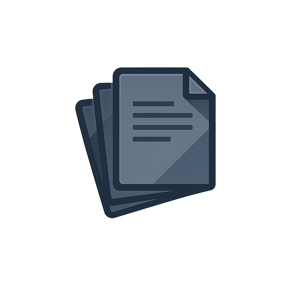 Document stack icon representing academic writing coaching service for international graduate students and early career academics at The Global Academic Studio