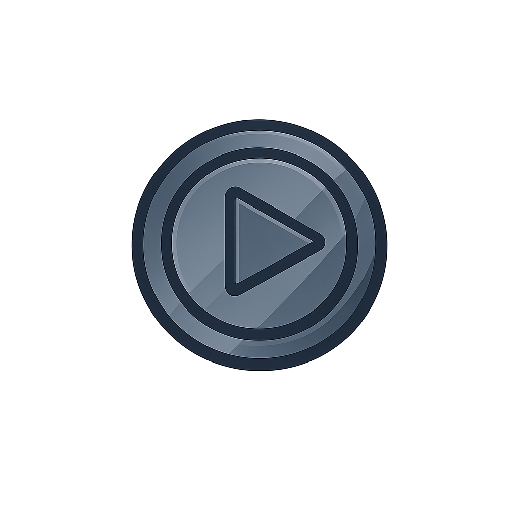 Play button icon representing online courses service for international graduate students and early career academics at The Global Academic Studio