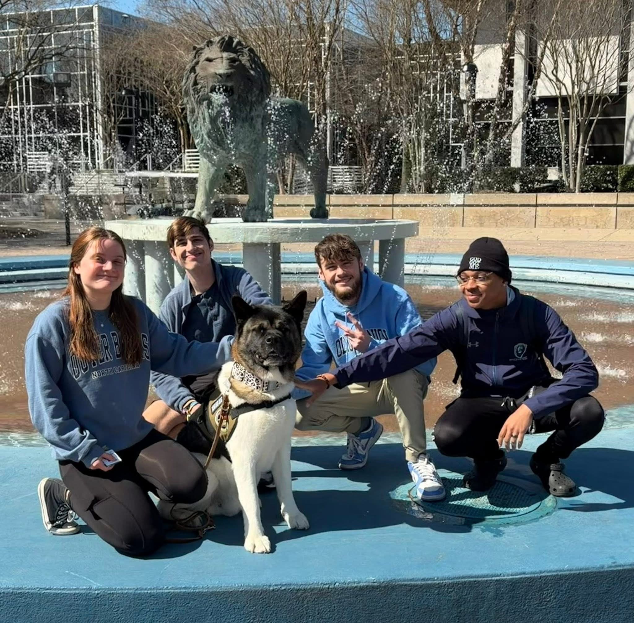 Zodiac doing what he does best, comforting the students at ODU to help make the transition easier as they return