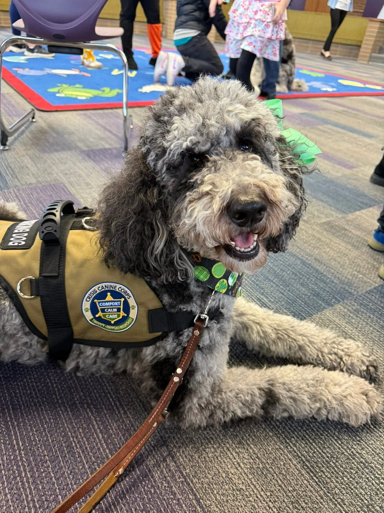 Let's "Paws" and Read Together - Annual interactive family reading night as 'One Book, One School' celebration kicks off in honor of a beloved teacher who shares her love of reading and dogs with the school.