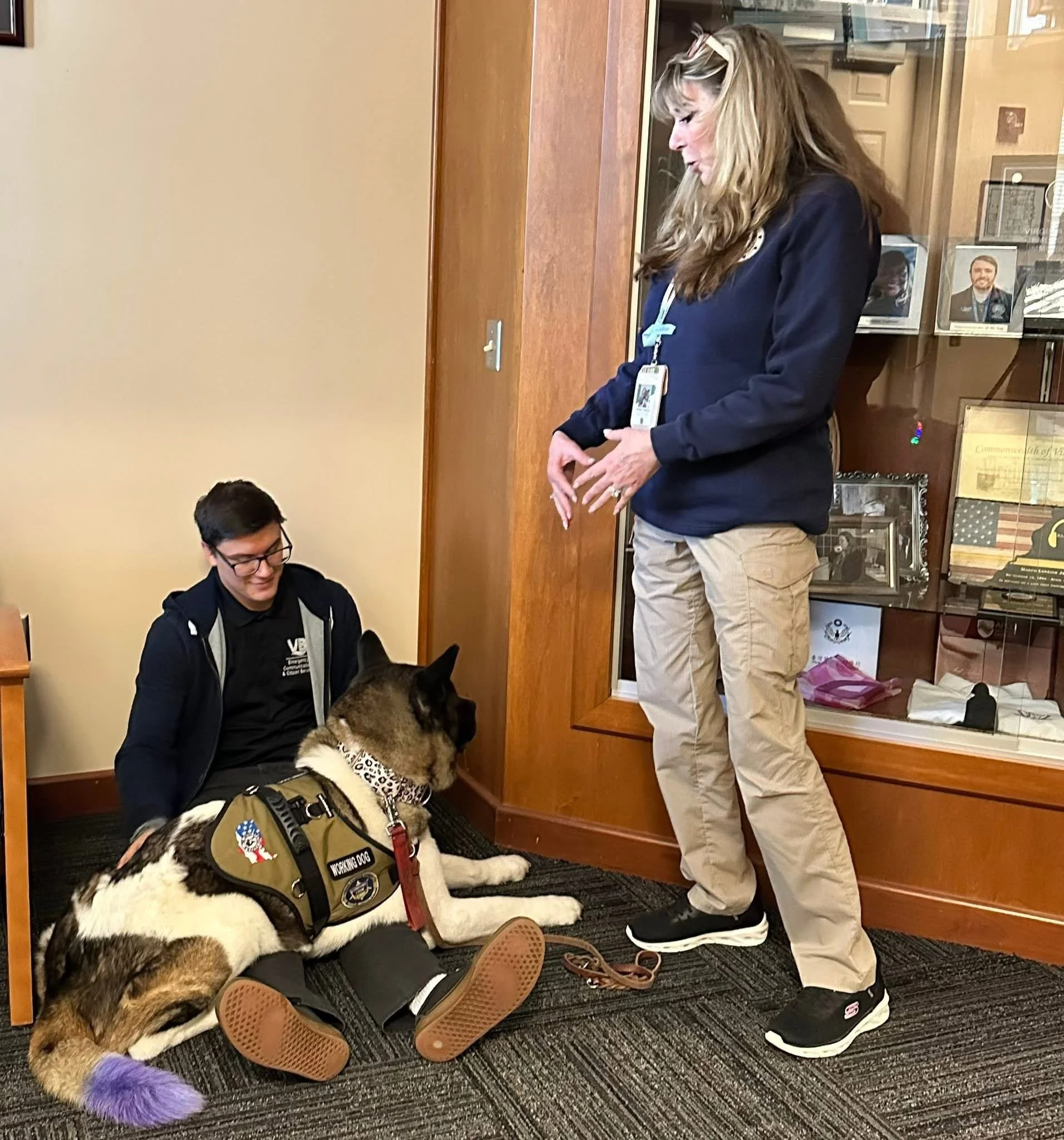 CCC visited the Virginia Beach Emergency Communications Center - Zodiac is providing Deep Pressure Therapy 