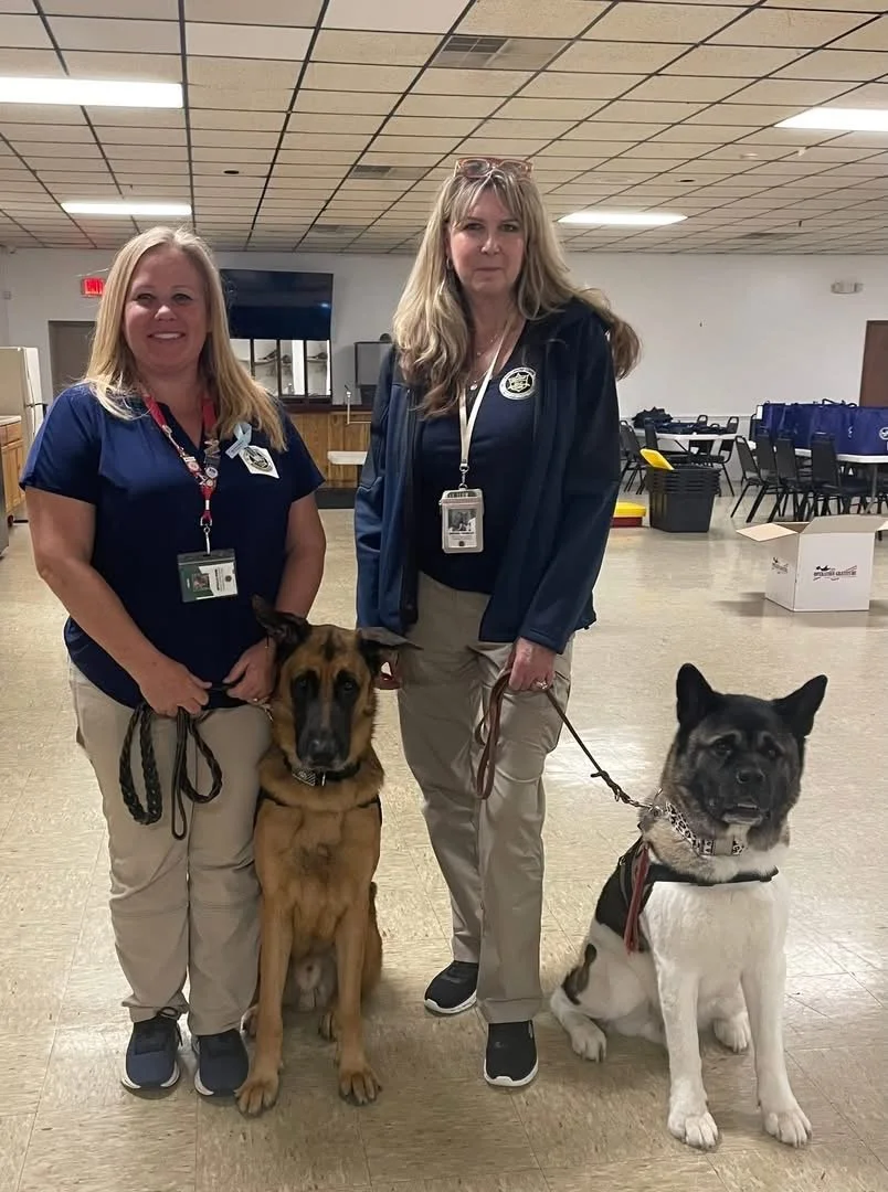 VA Team (Erin & Apollo) & OH Team (Shirley & Zodiac) at ODU Honor Flight Mission 10 Prep Meeting - Supporting the Hampton Roads Community