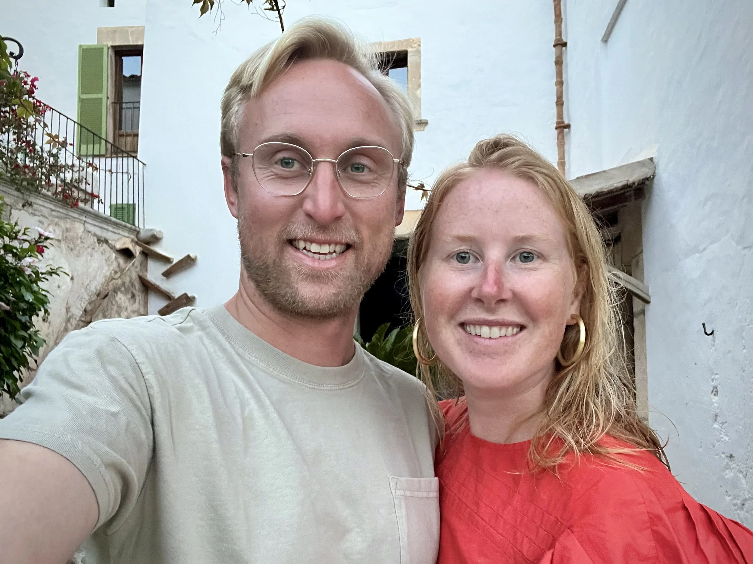 Cooper and Jason, founders of Come Stay, traveling in Mallorca