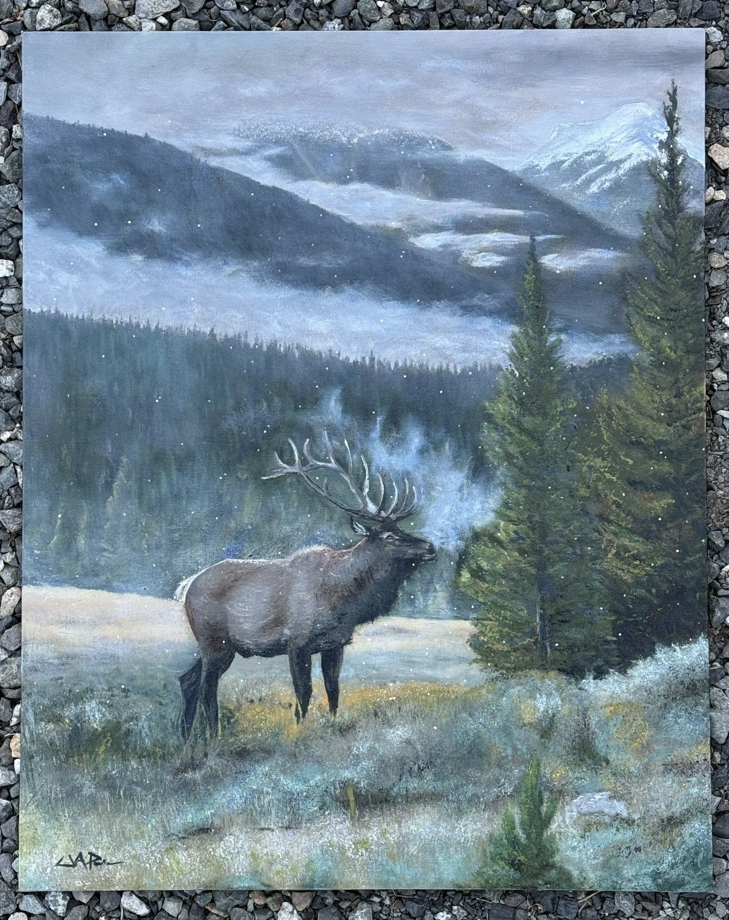"Where Winter Lingers",
16x20,
Oil on canvas