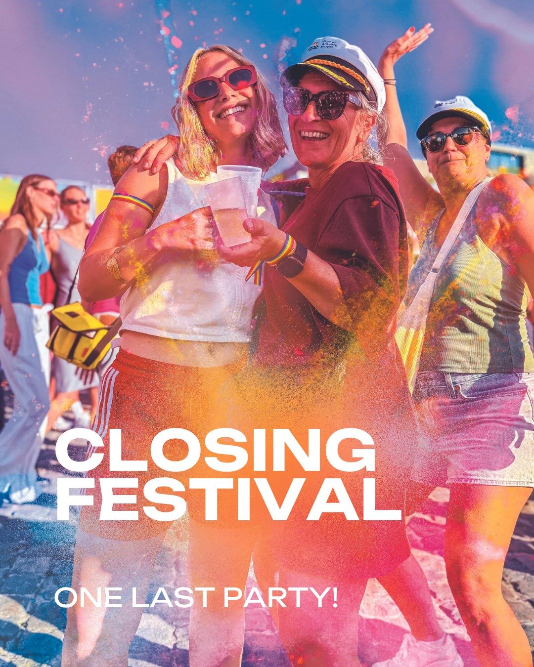 🌈 ONE LAST BIG PARTY! 🌈

Wrapping up Antwerp Pride? We&rsquo;re doing it with one final, massive festival! 💥

You&rsquo;ve all been amazing, so as a reward, we&rsquo;re closing this edition of Antwerp Pride with one last party.

Expect an afternoo