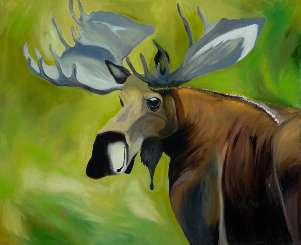 Green Moose, Oil on canvas 48"x60"