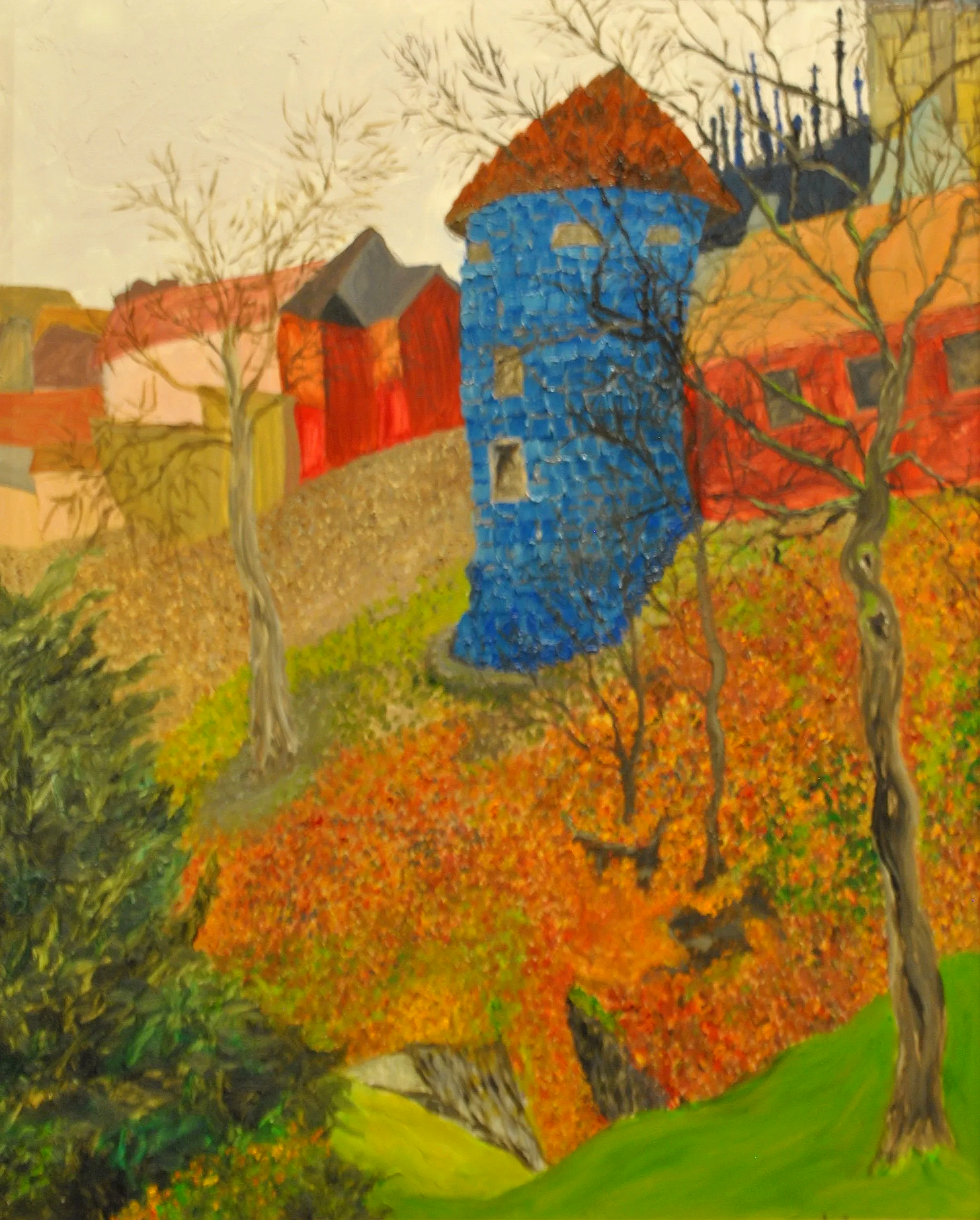 Outside the Castle, Oil on canvas 36"x24
