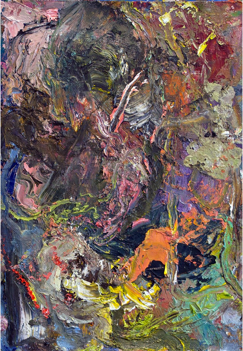 HI7 Acrylic and oil on canvas 12"x9"