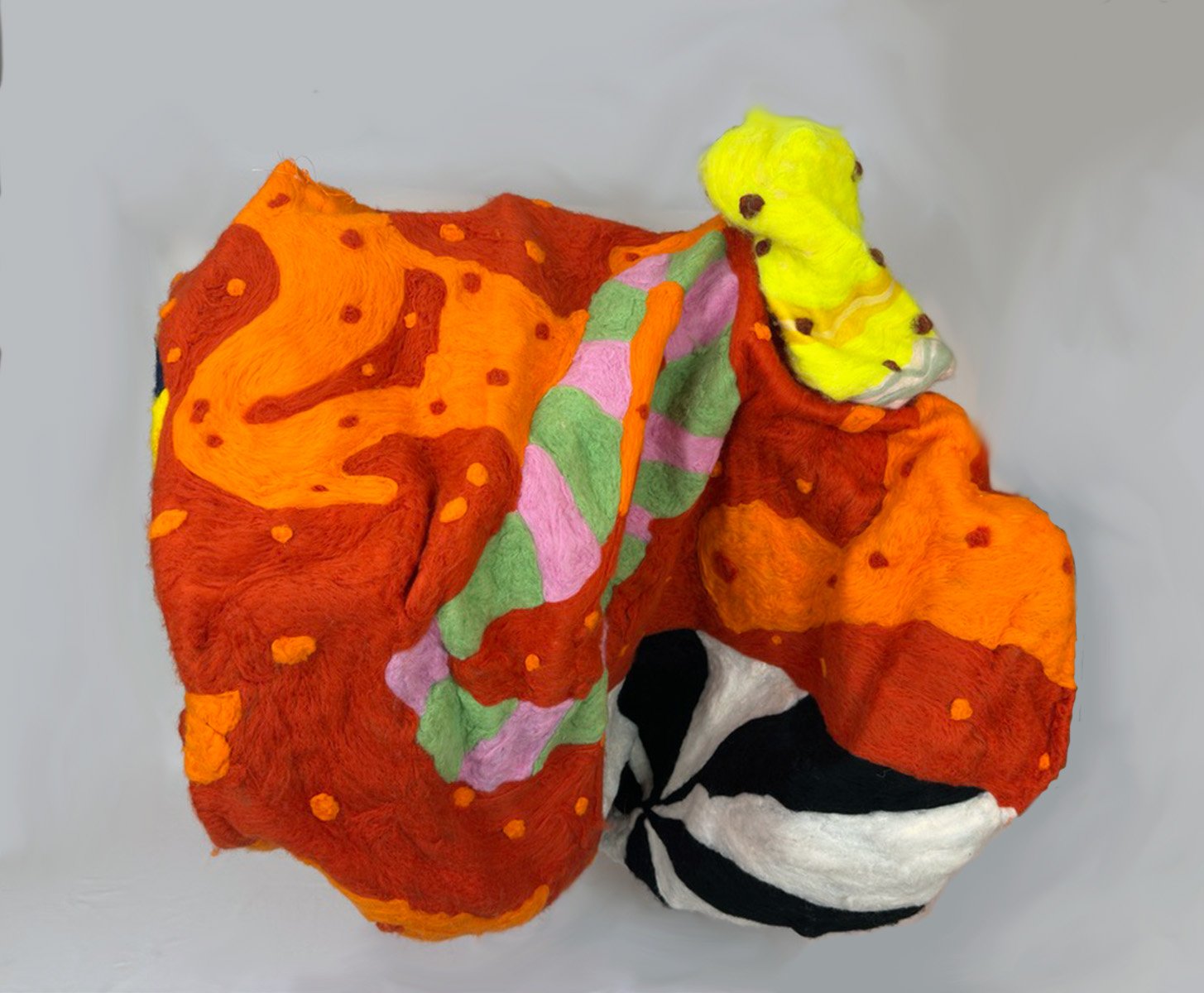 "Felted Blob" wool, polyester felt, chicken wire 48"x38"x30"