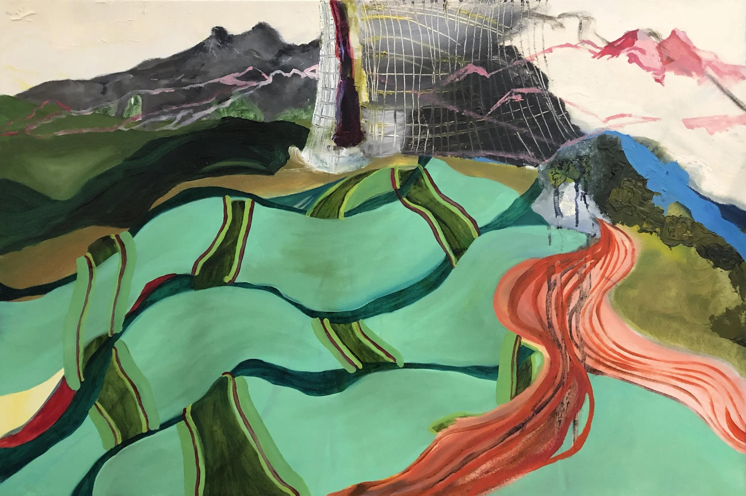 silo, oil on canvas 24"x30"