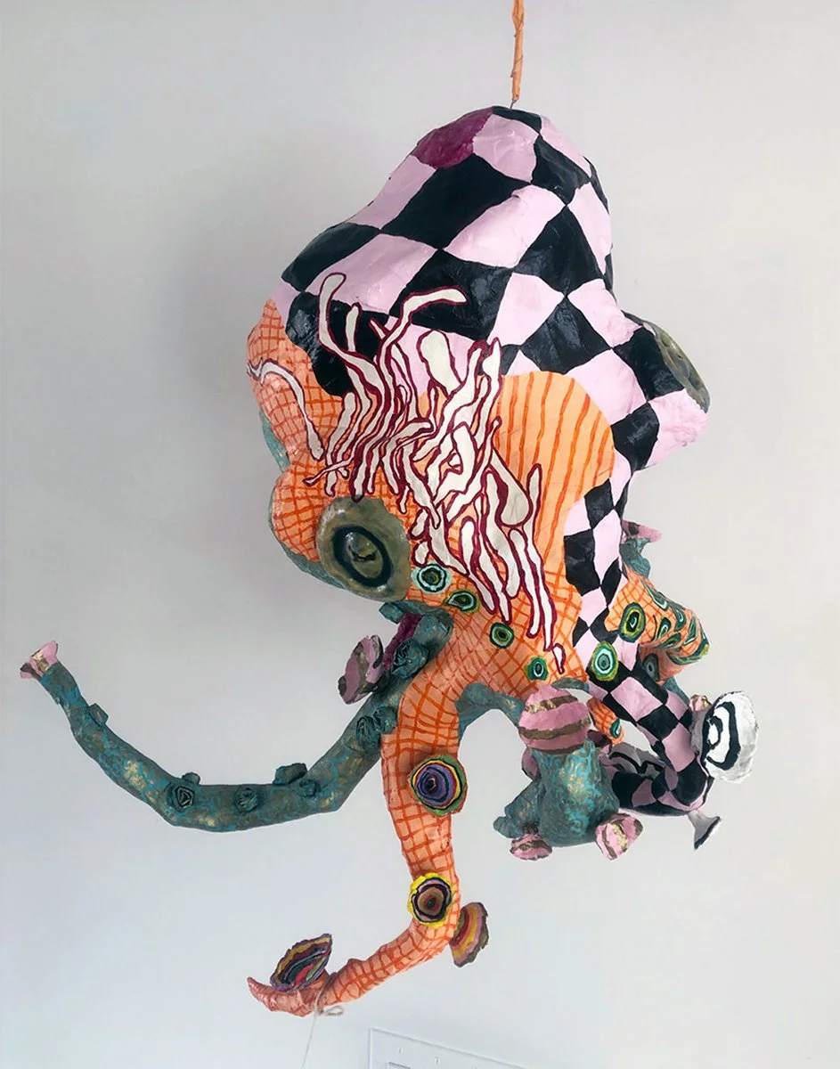 "ittybittyocho" Papier-mache mixed media, 21"x22"x15"
