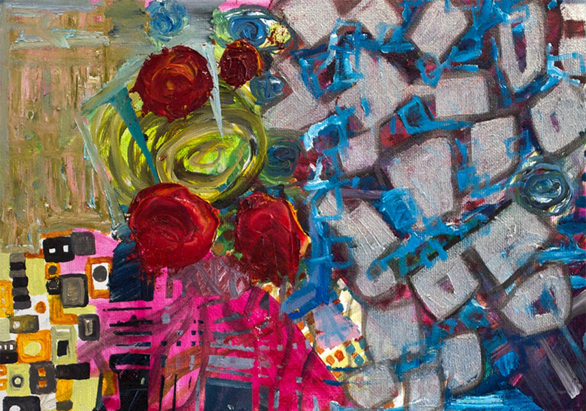 #1215 Acrylic and oil on canvas 9"x12"