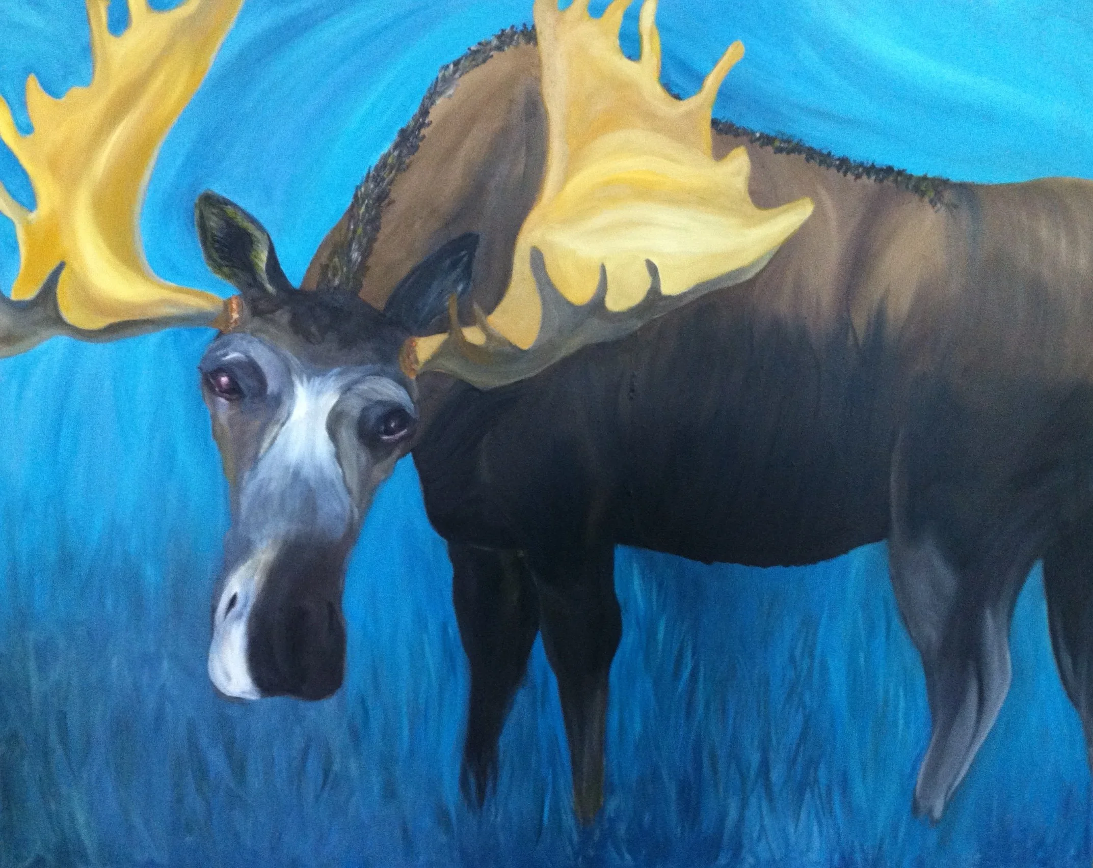 Blue Moose, Oil on canvas 48"x60"