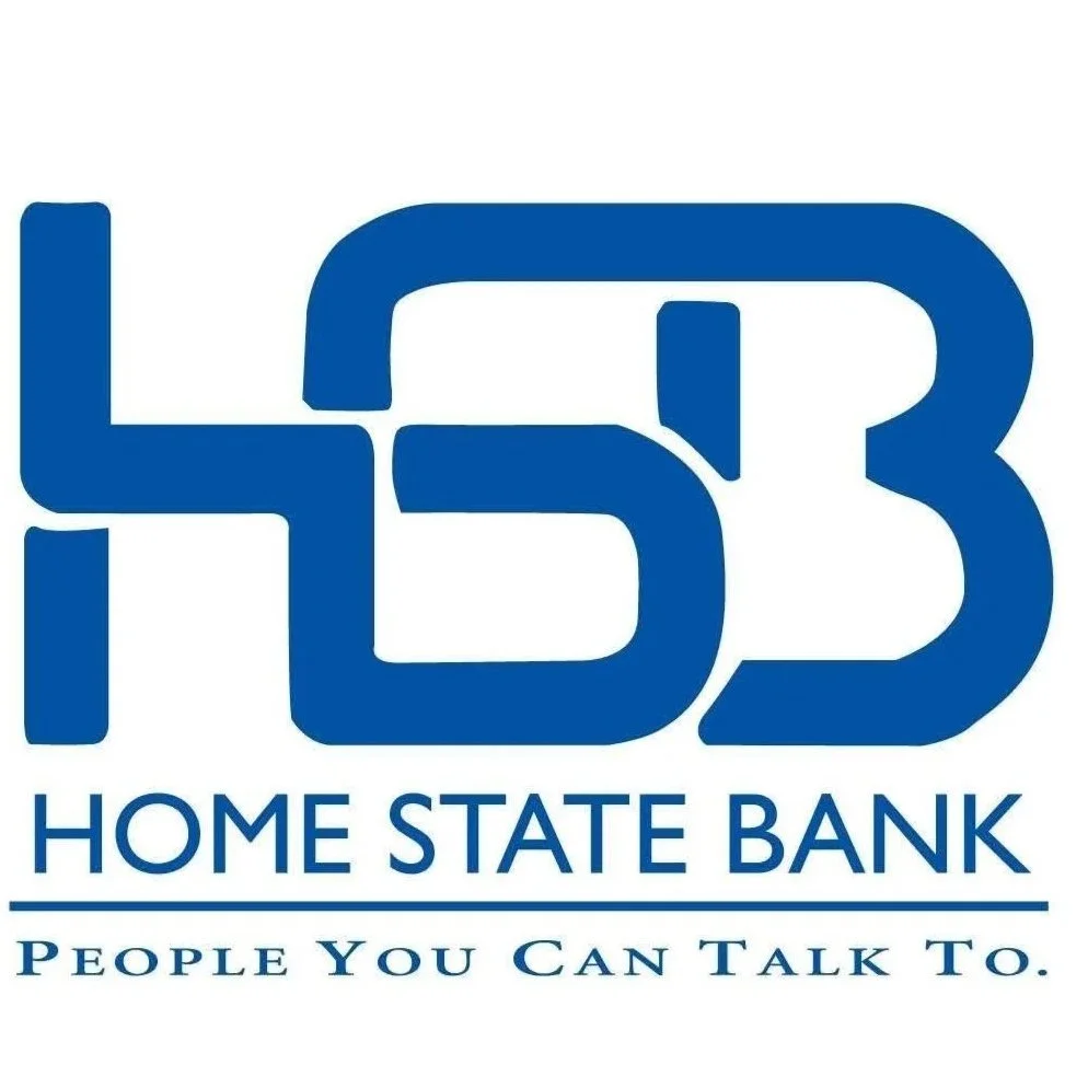 Logo of Home State Bank with stylized blue letters 'HSB' and the slogan 'People You Can Talk To'.