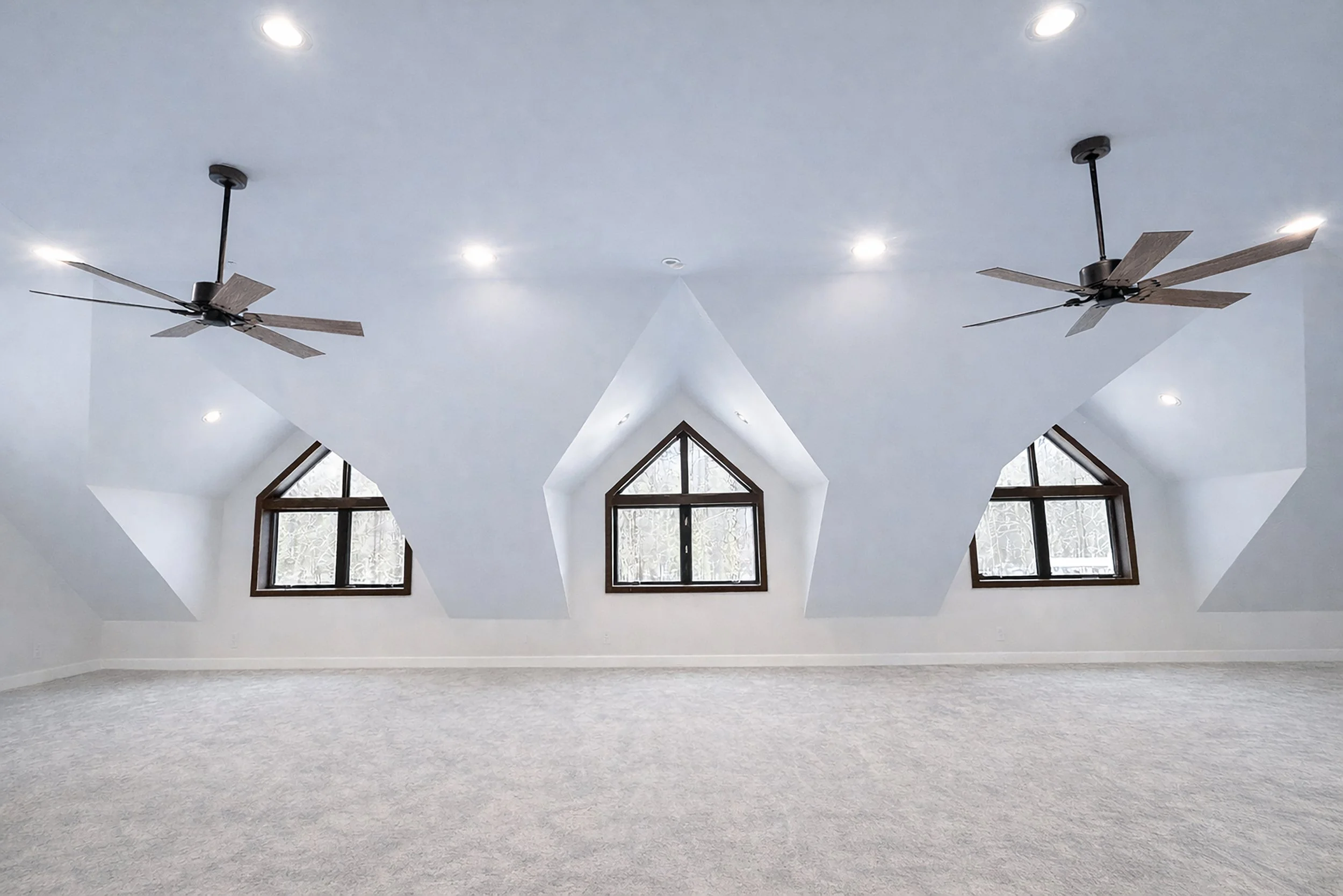 Vaulted Bonus Room with Doghouse Dormers