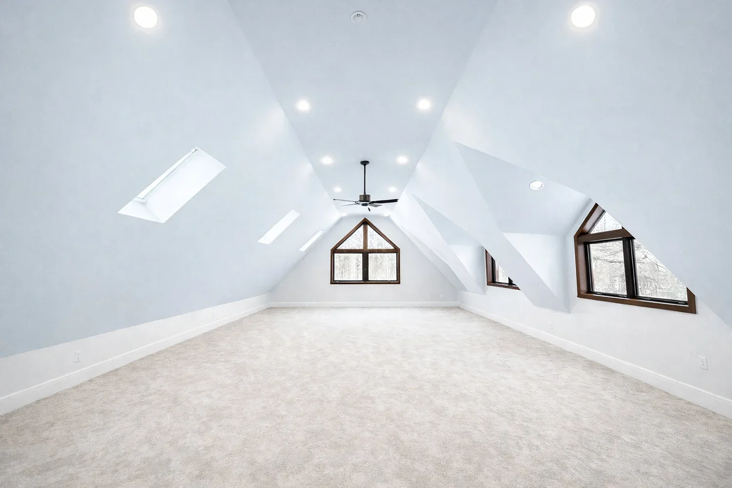Vaulted Bonus Room with Doghouse Dormers