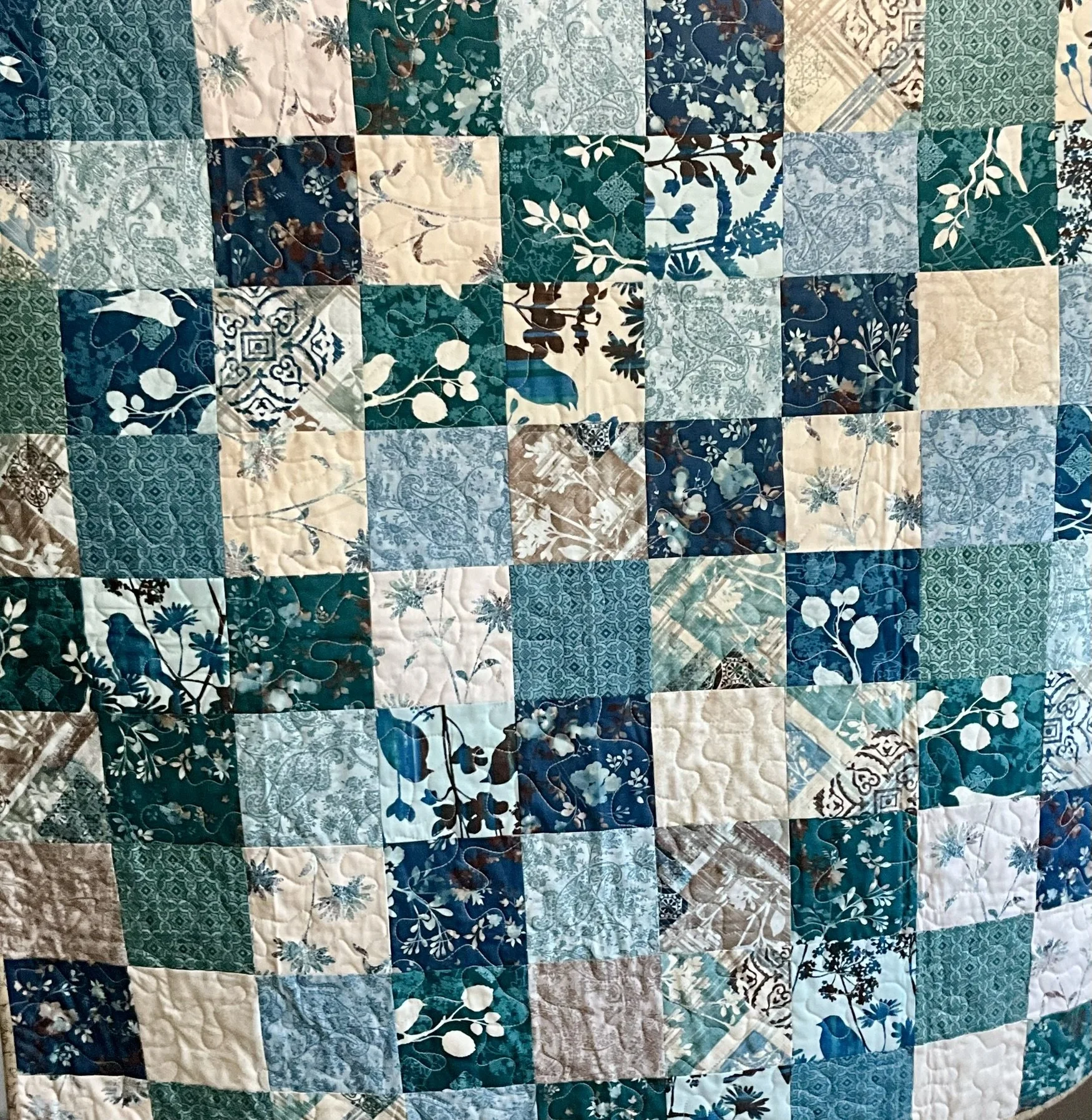 Botanical Blues Lap Quilt 40 x 40