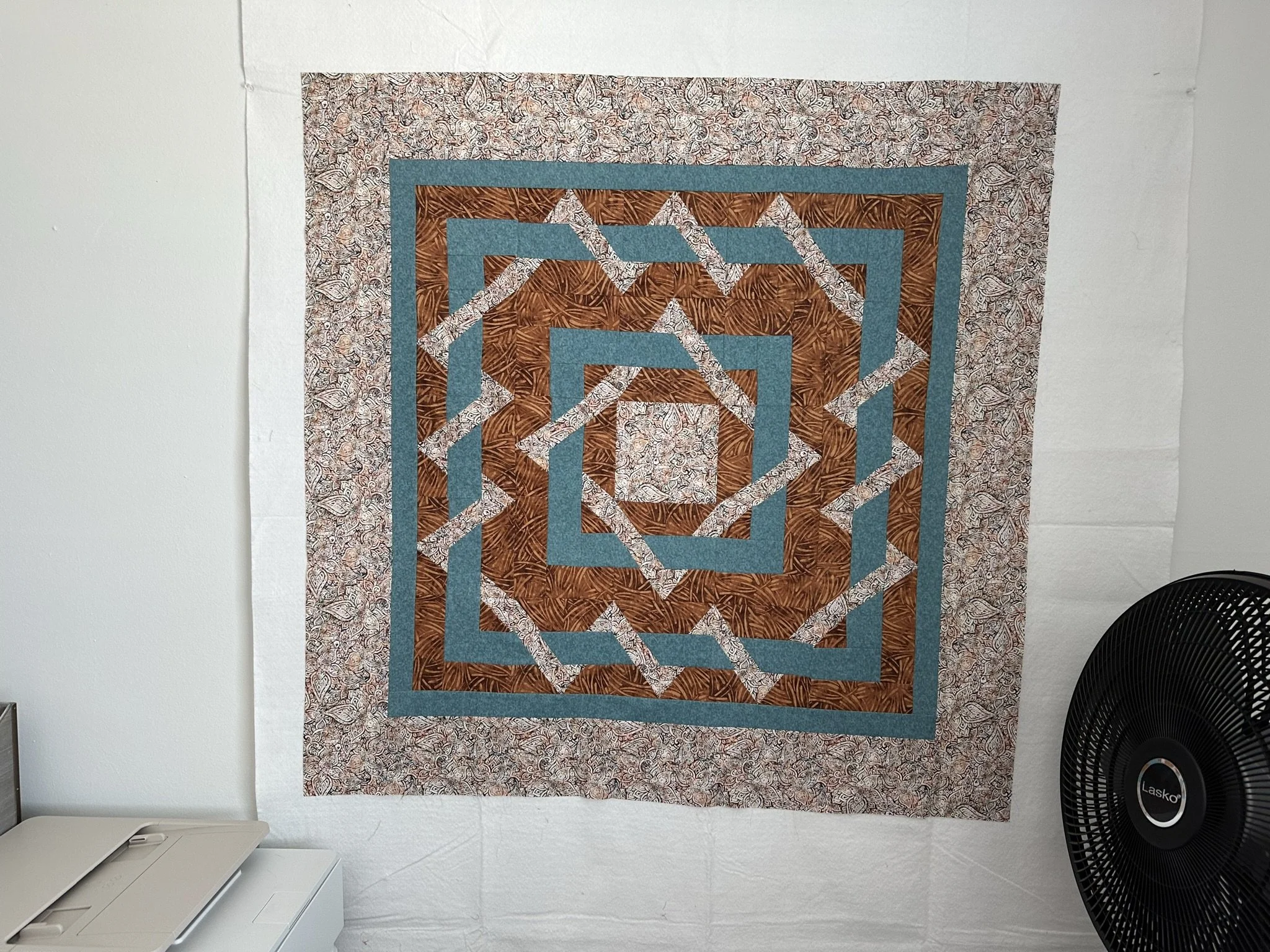 Handcrafted Geometric Quilt 42 x 42