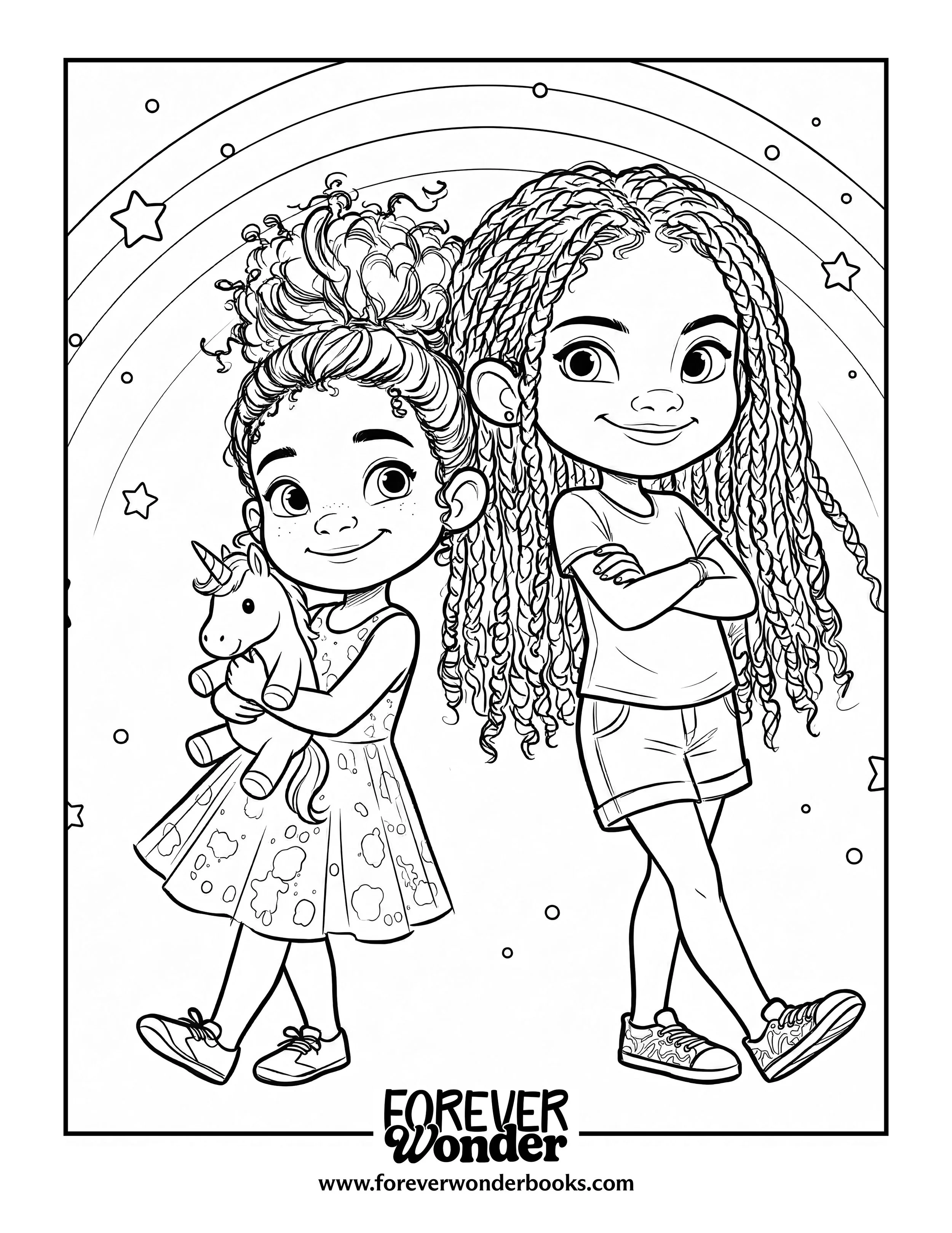 Forever Wonder "Dynamic Duo" Coloring Sheet – Digital Download