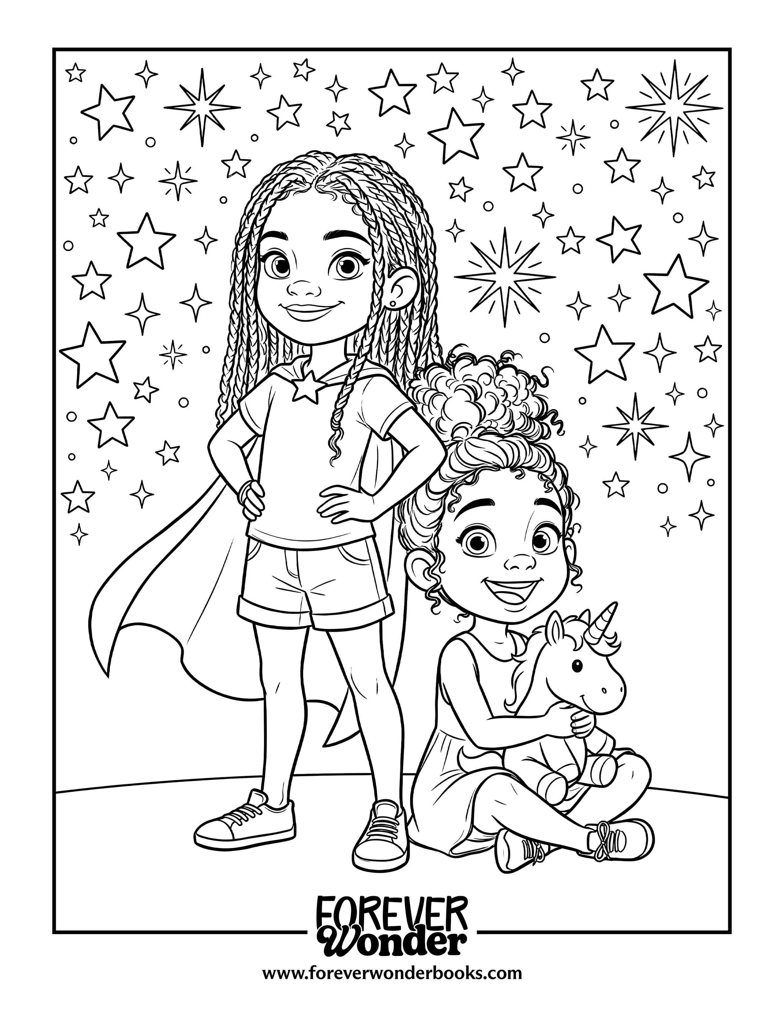 Forever Wonder "Superhero" Coloring Sheet – Digital Download