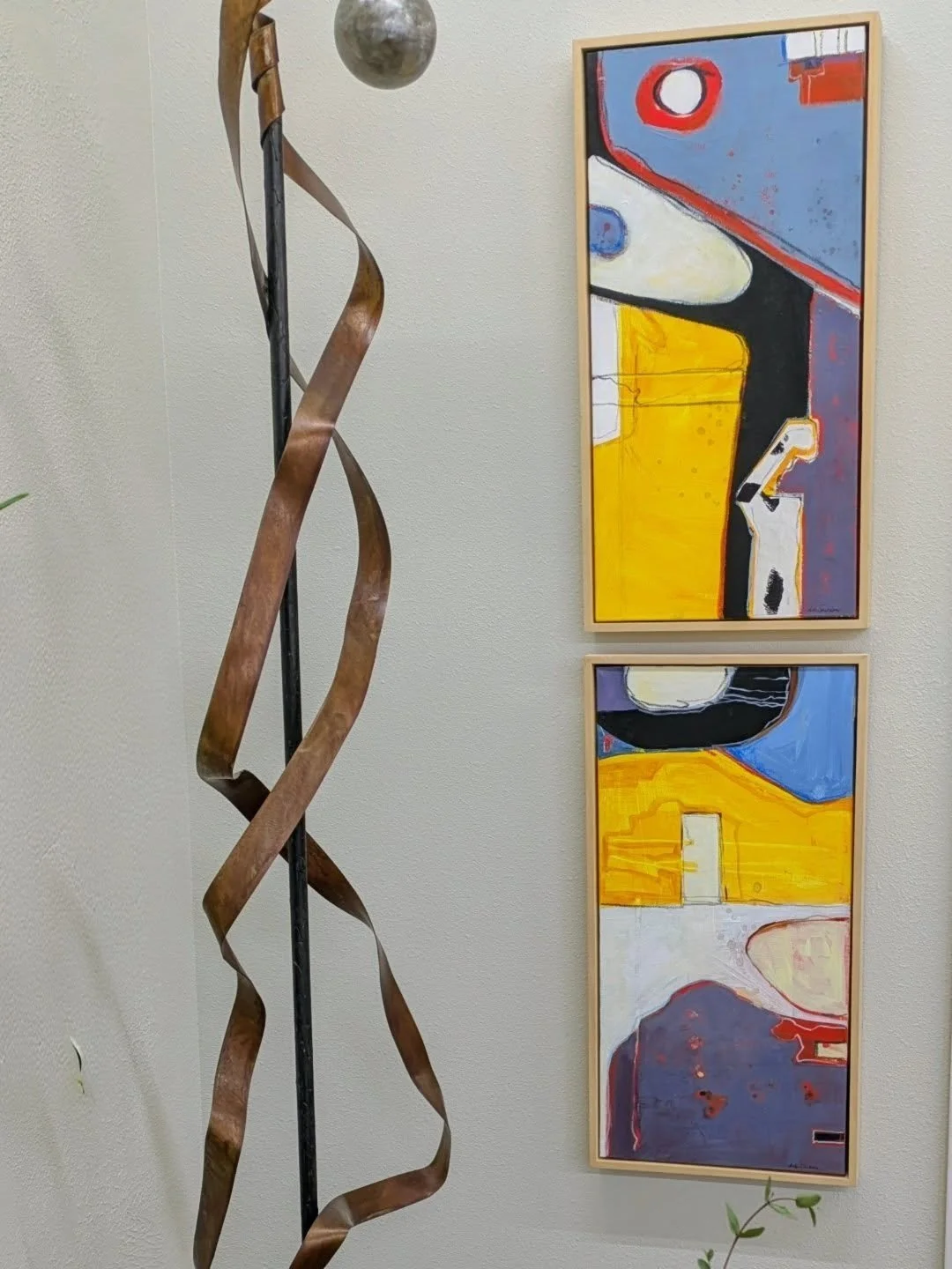 Sometimes it is how you hang a painting. I decided to hang these little abstracts in a vertical and it makes them so much more dynamic.
Acrylic paint, 12"x24"