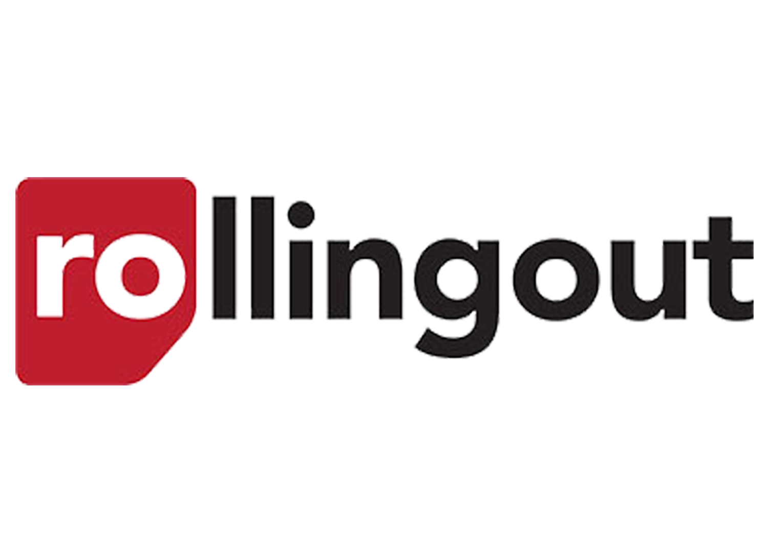 Rolling Out logo with a red square containing the word 'roll' in white, and the word 'outing' in black next to it.